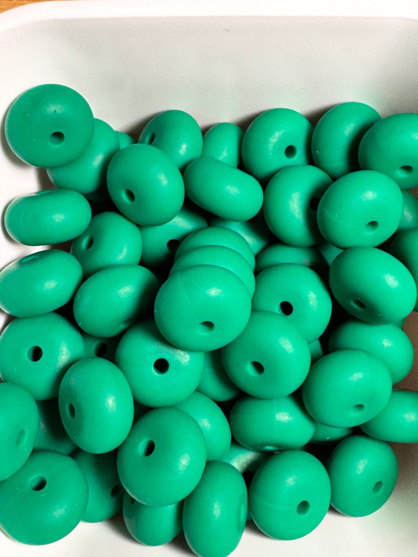 Emerald 14mm Solid Color Abacus Silicone Bead
