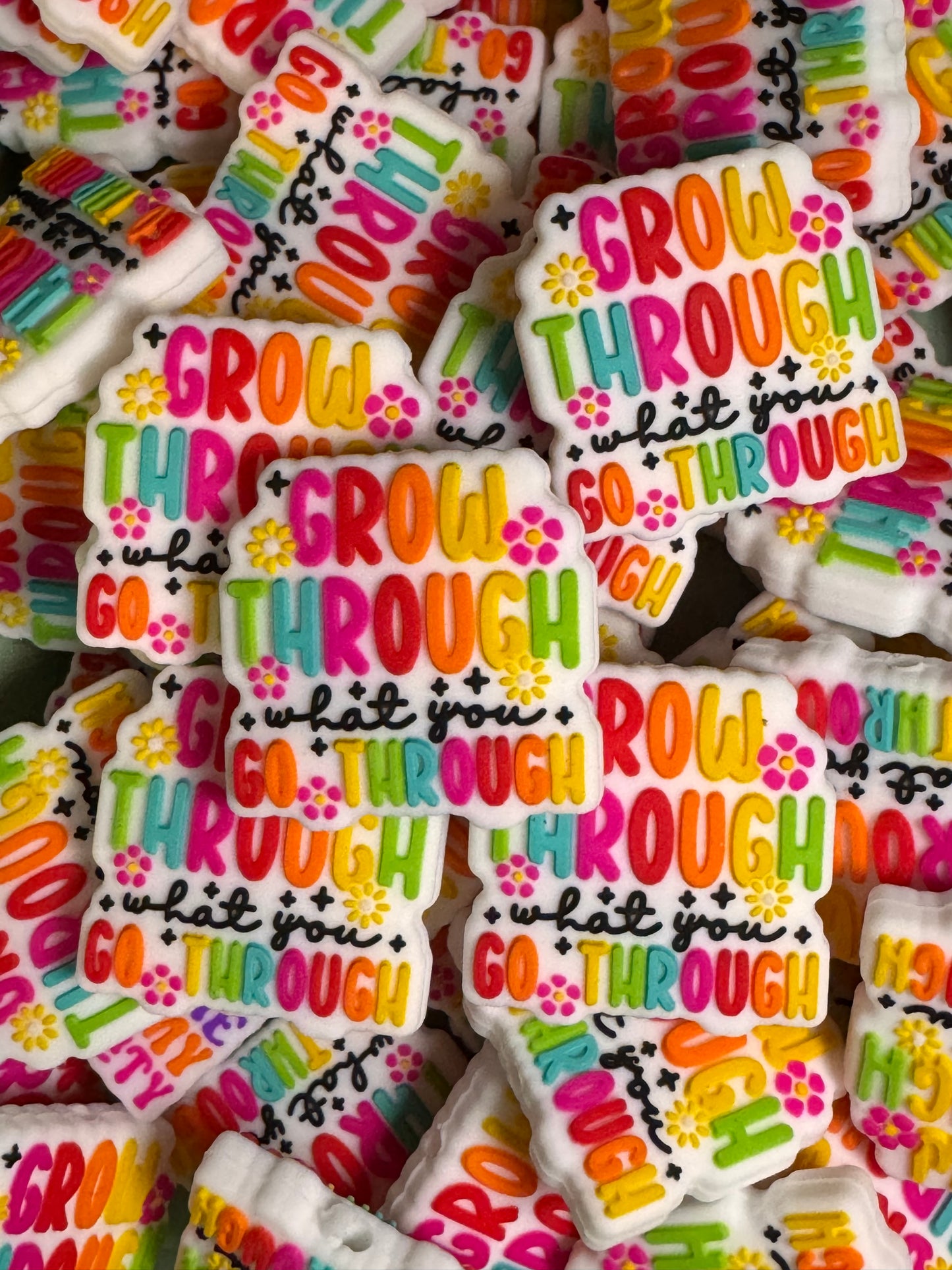 Grow Through What You Go Through Silicone Focal