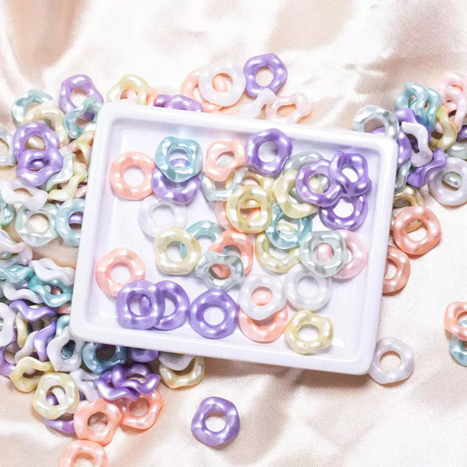 14mm Opal Wavy Spacer Mix of 10