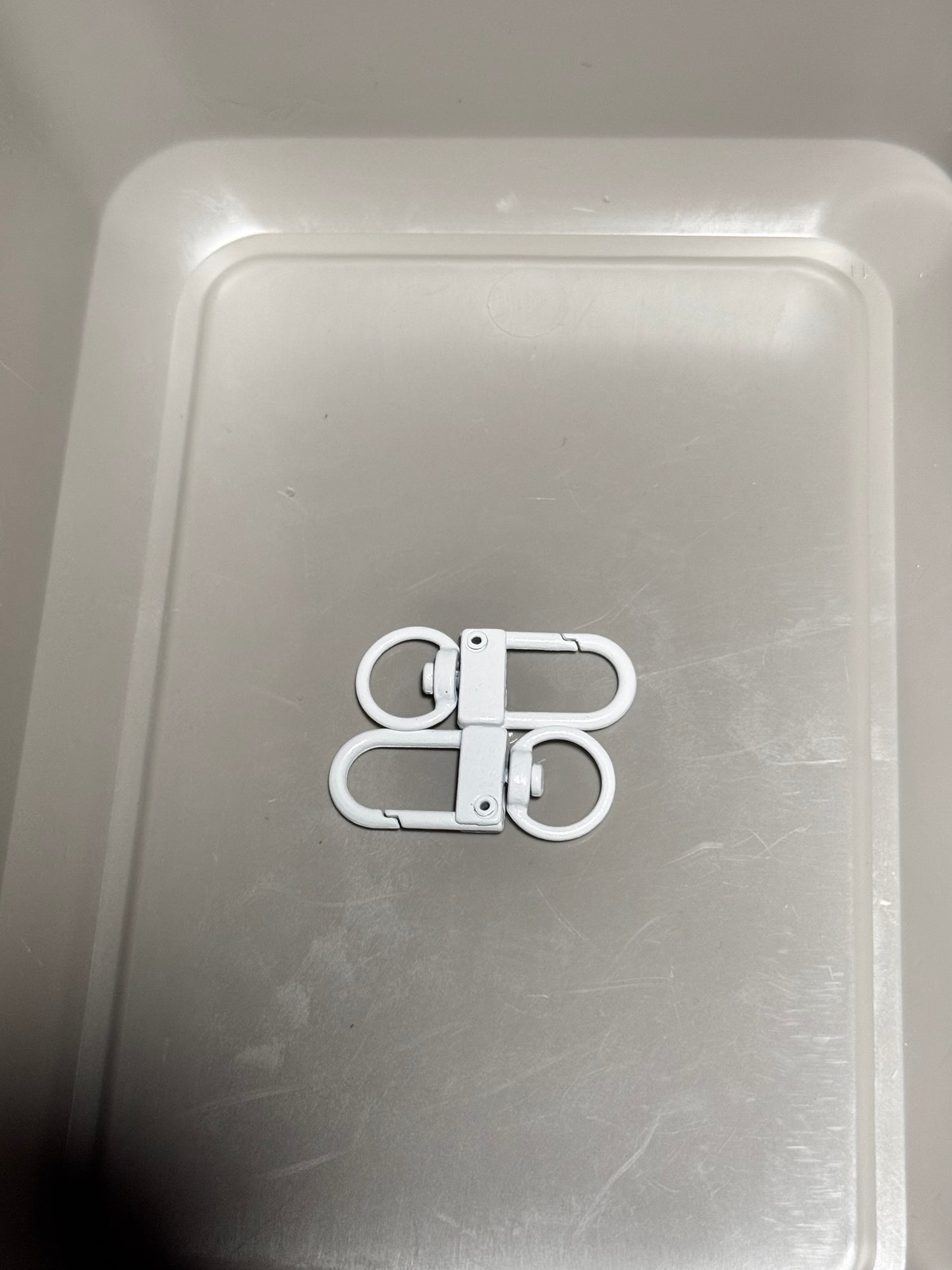 White Swivel Rounded Snap Clasps (pair of 2)