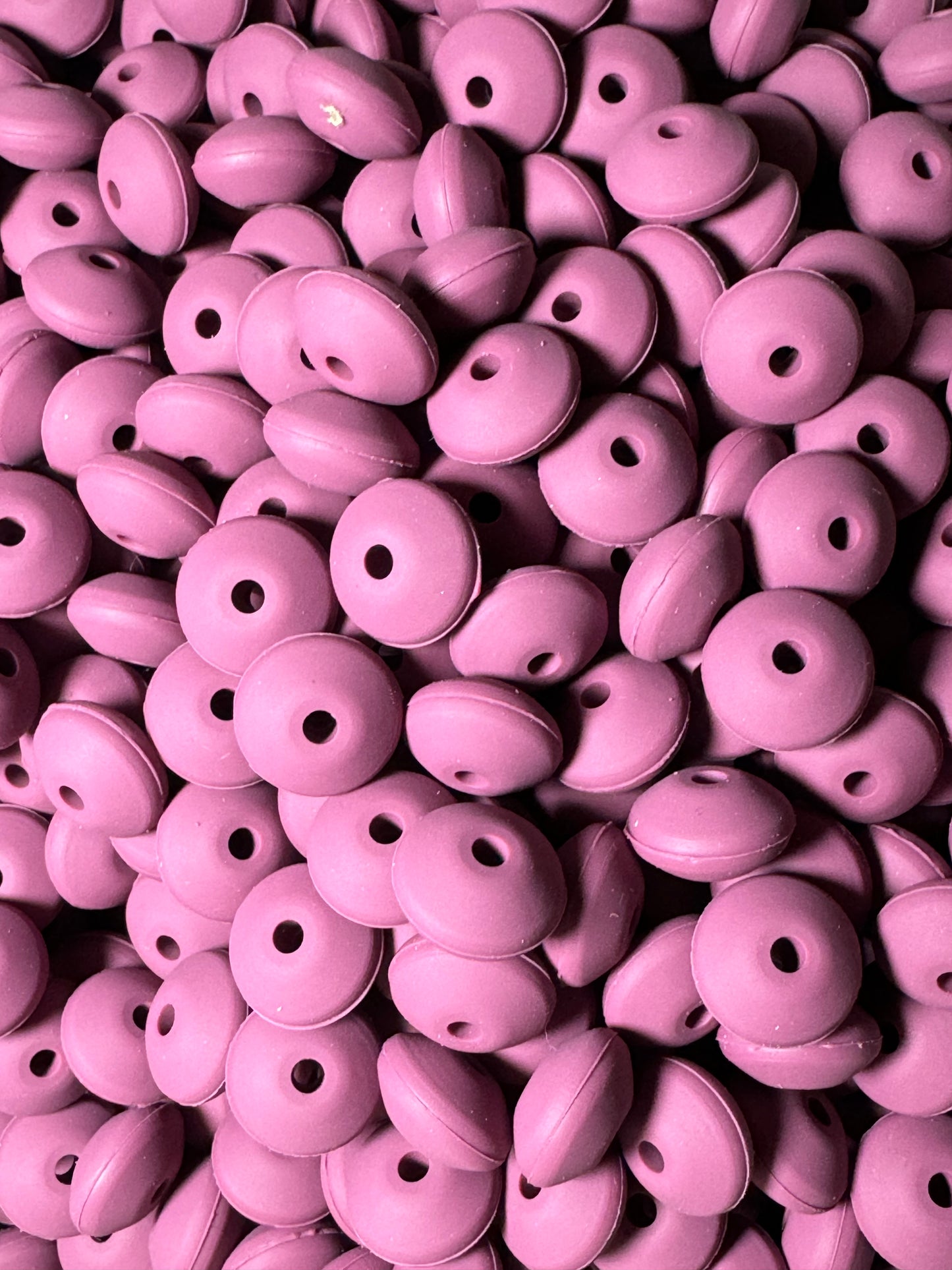 Maroon Custom 12mm Solid Color Lentil Bead