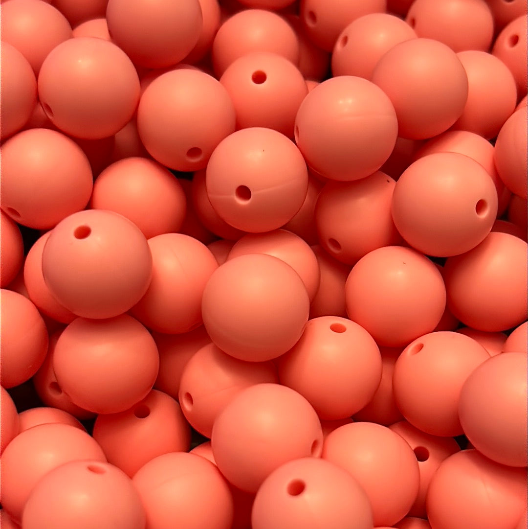 Flamingo Pink 15mm Solid Color Silicone Bead