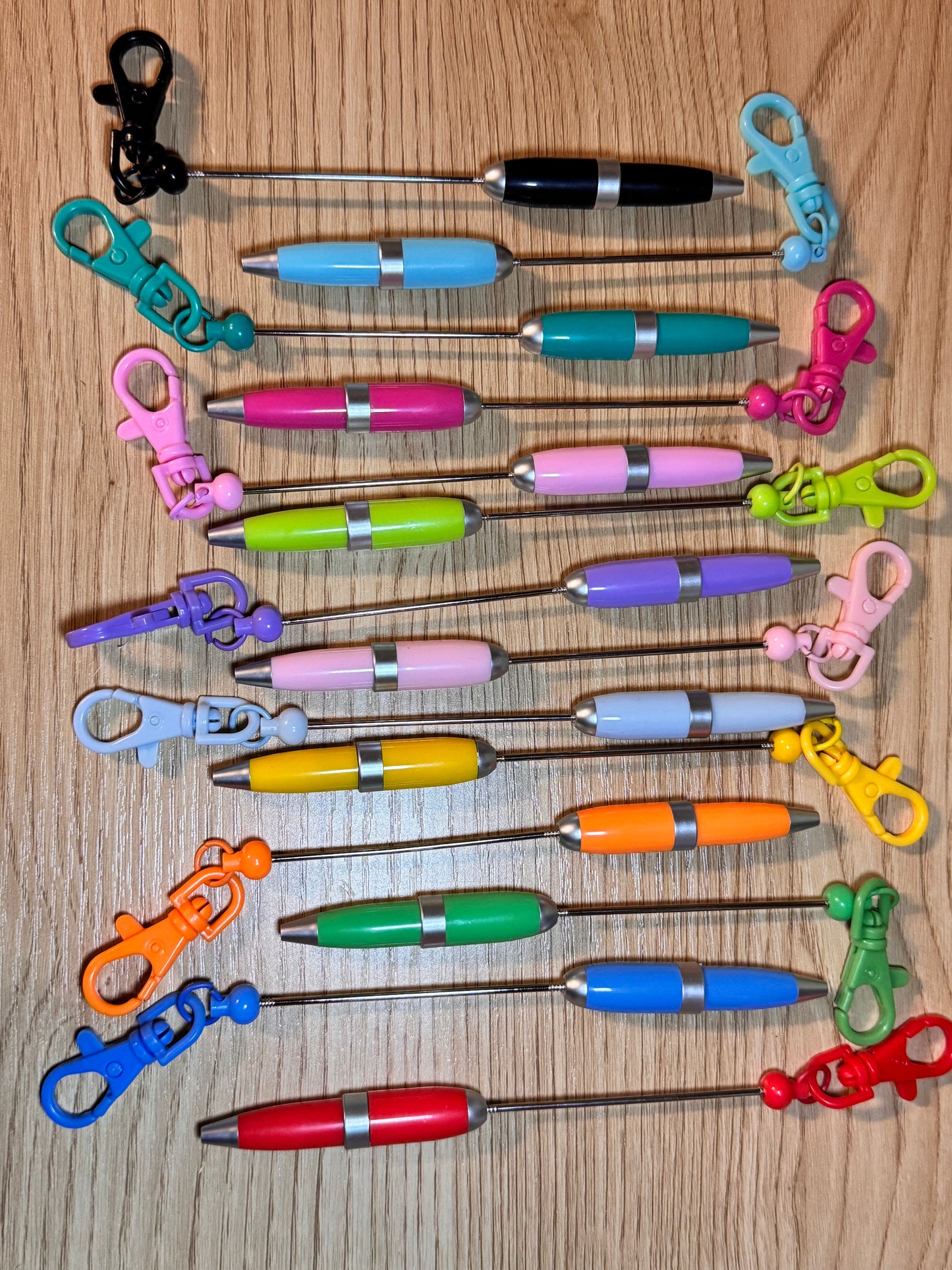 Small Swivel Clasp Beadable Bar Lanyard Metal Keychain Pens
