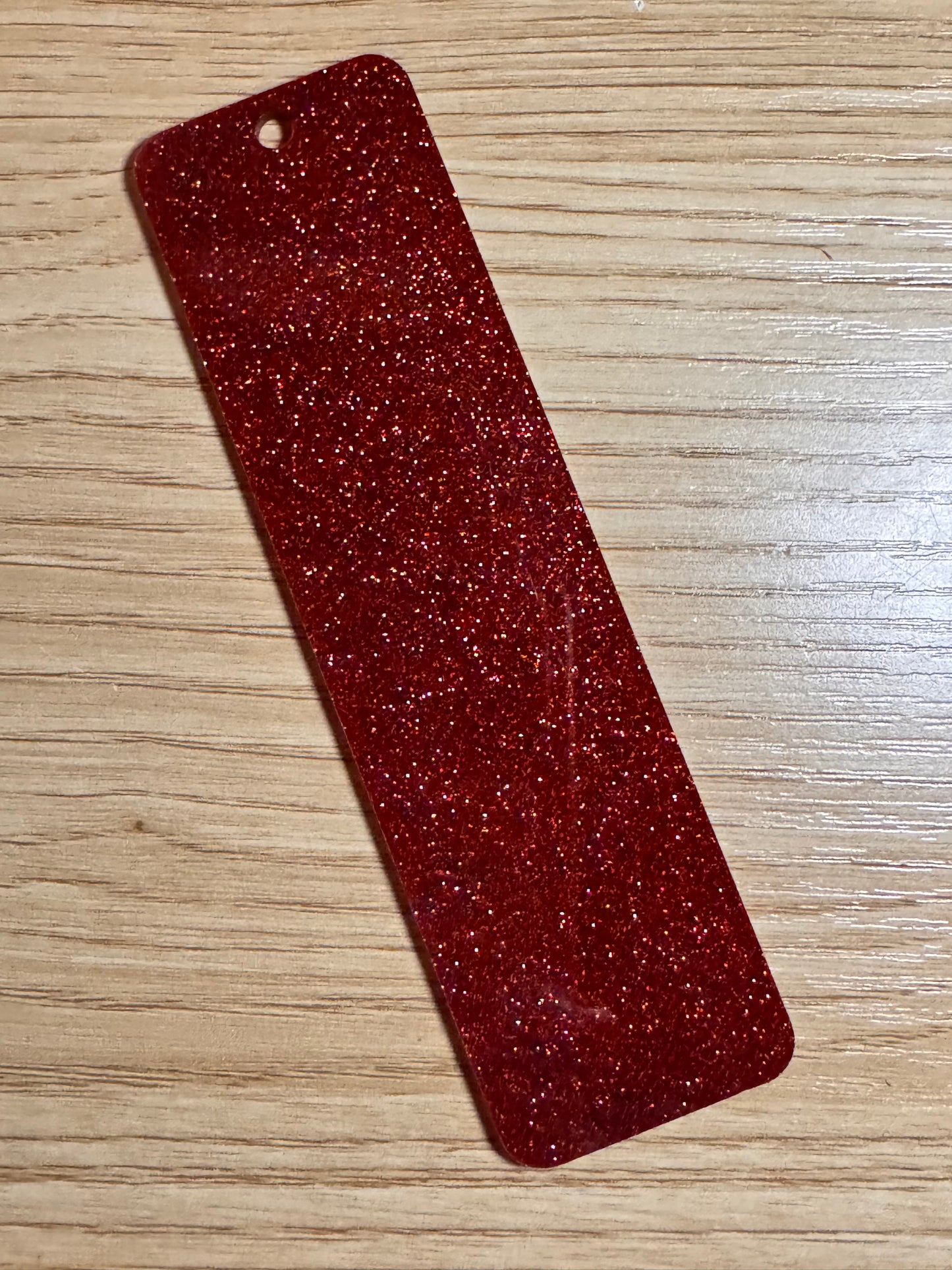 Red Glitter Acrylic Bookmark