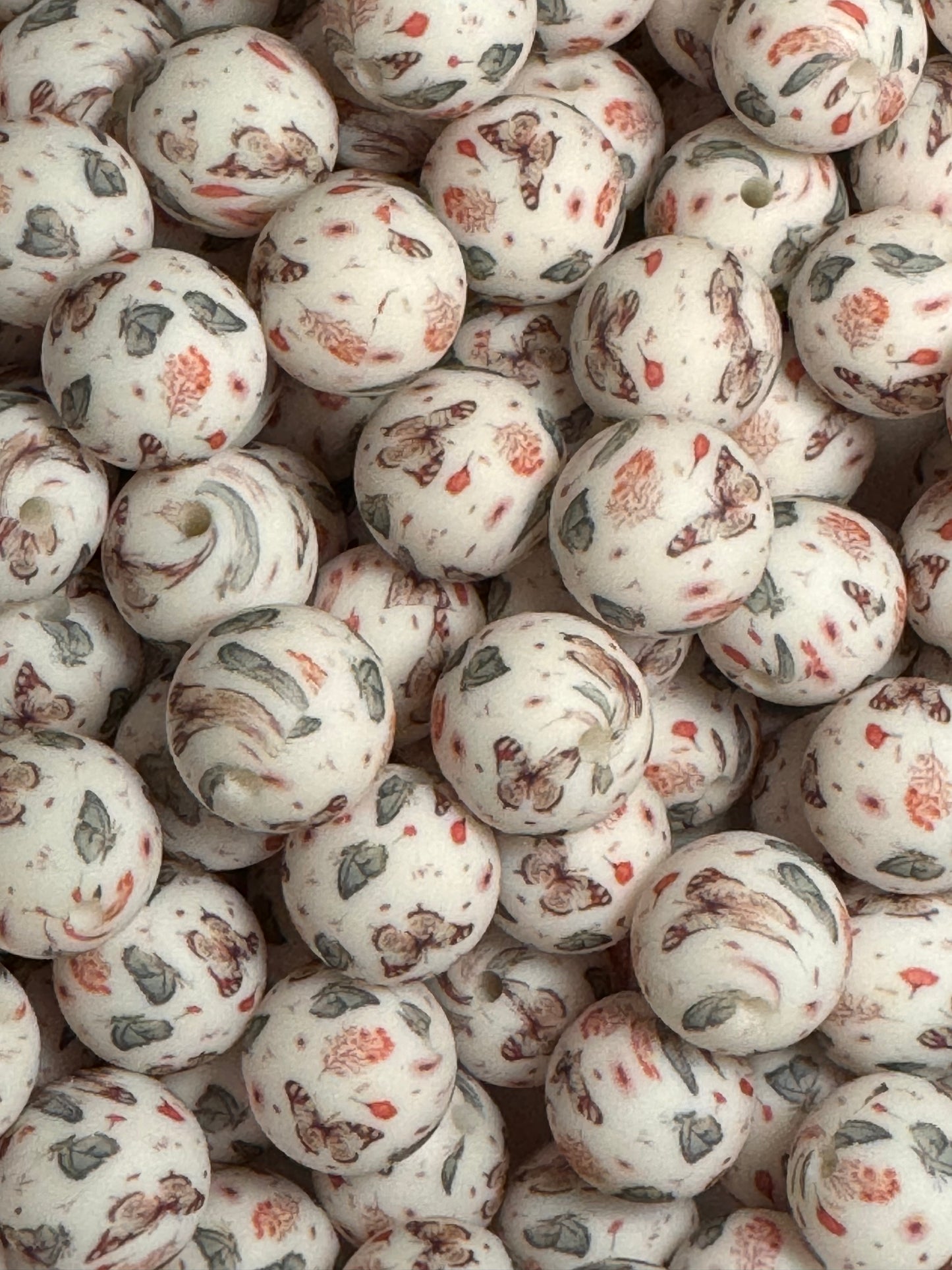 Butterfly Paradise 15mm Printed Silicone Bead