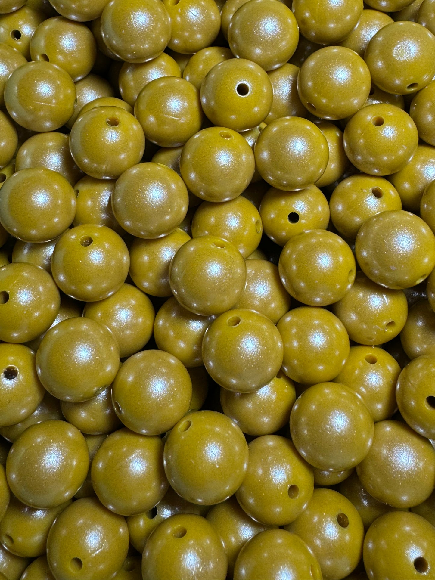 Mustard Yellow 15mm Shimmery Bead