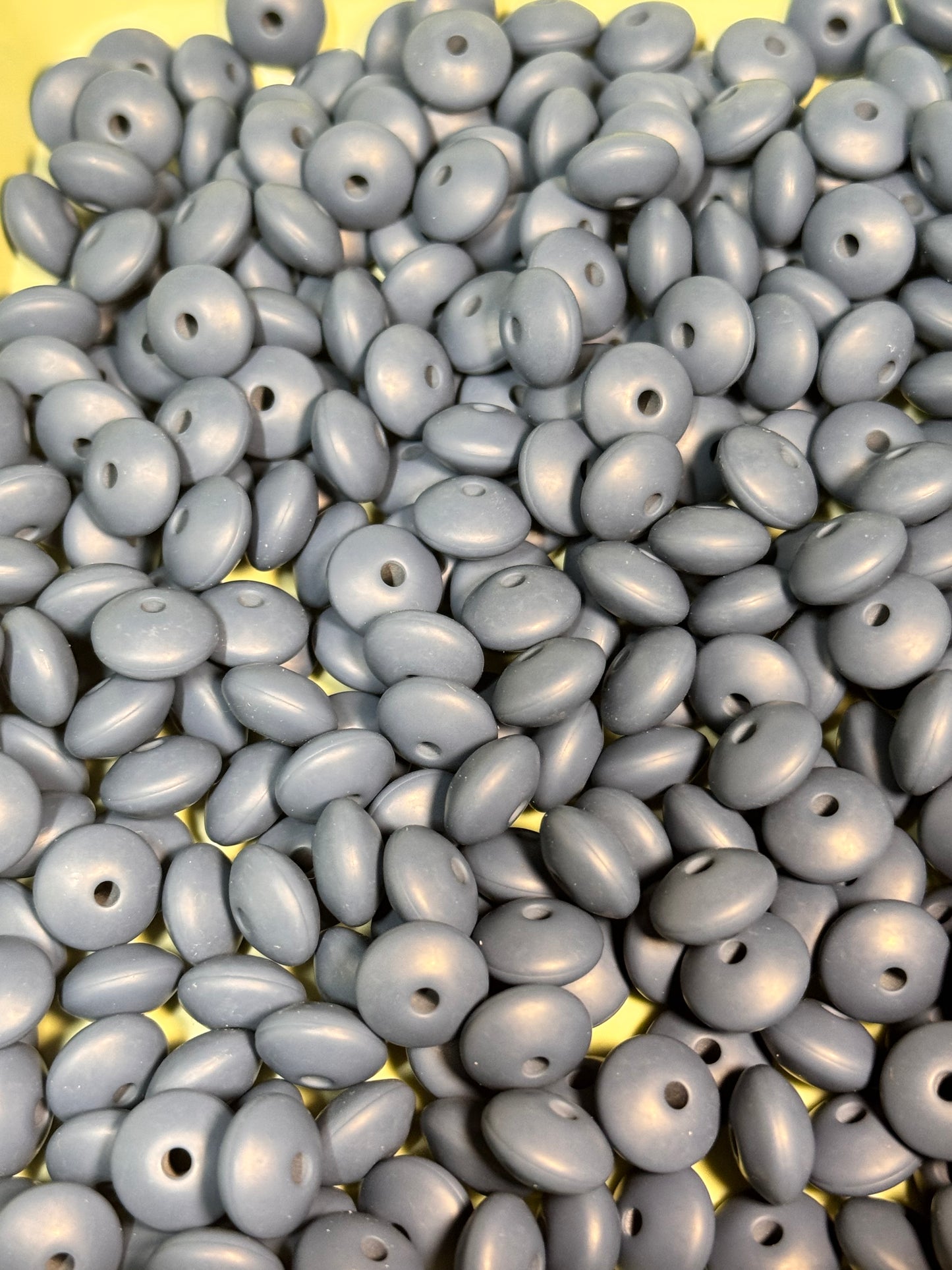 Marine Blue 12mm Solid Color Lentil Bead