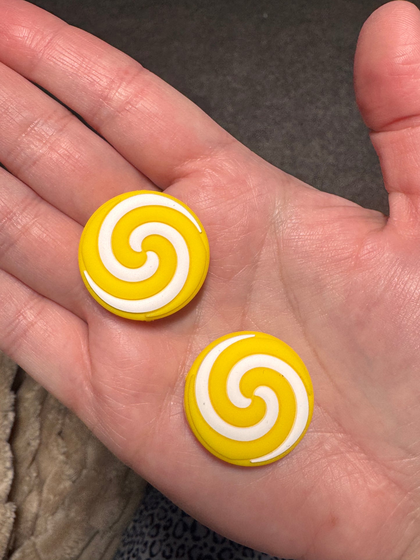 Yellow Swirl Candy Silicone Focal