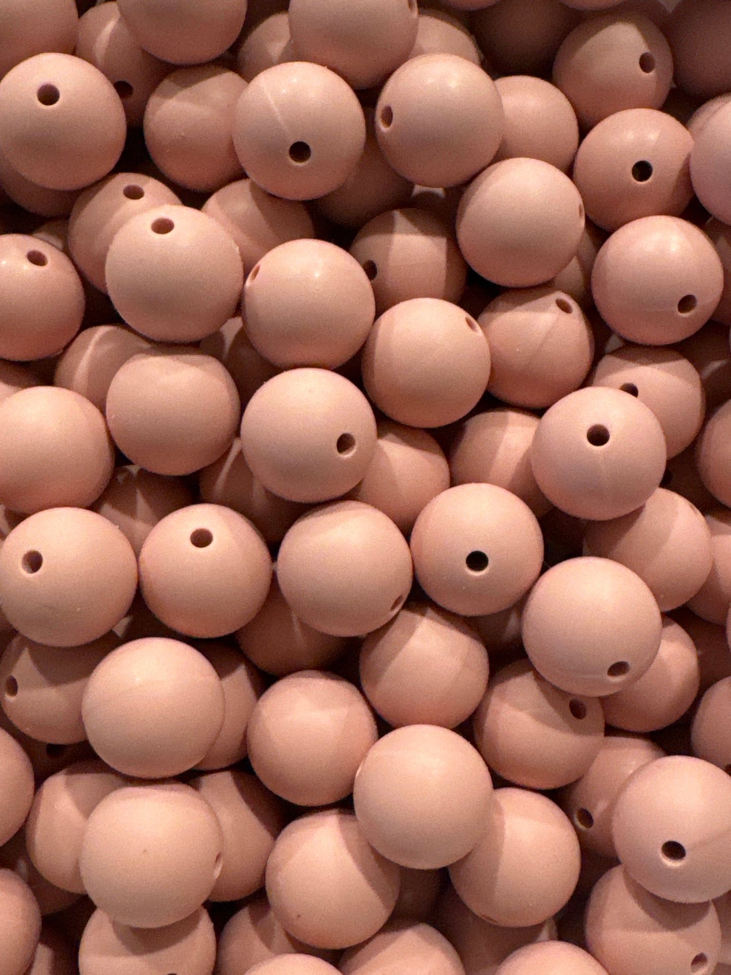 Rosie Pink 15mm Solid Color Silicone Bead