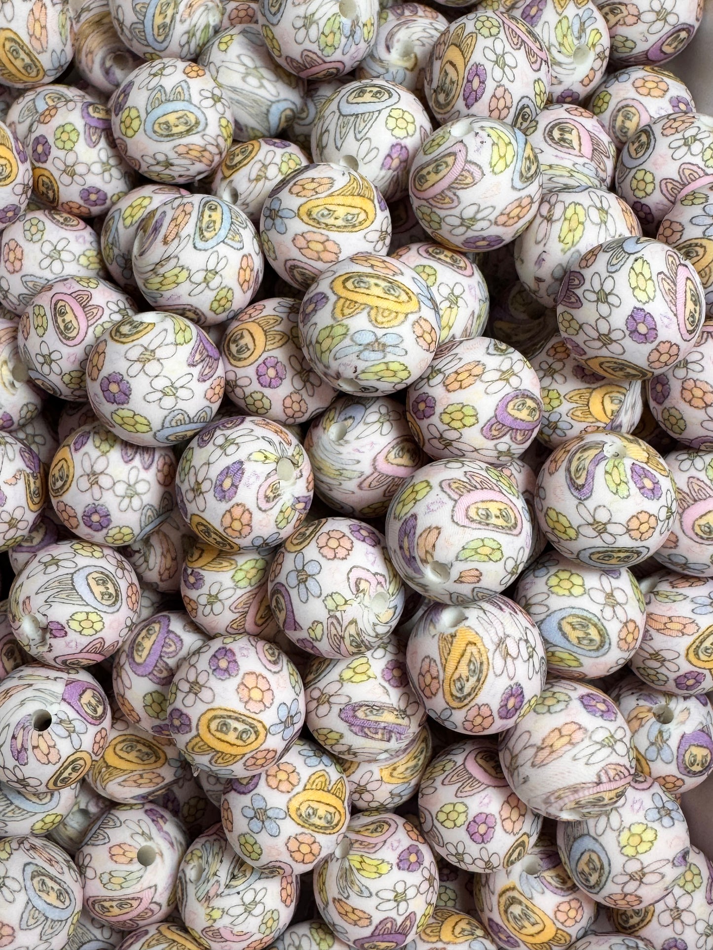 LaBu 15mm Printed Silicone Bead
