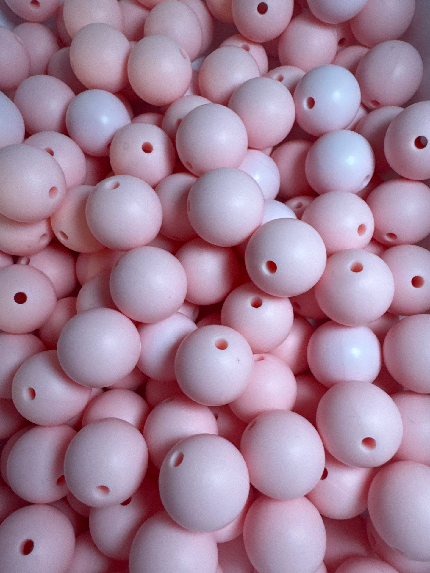 Pastel Pink 15mm Solid Color Silicone Bead