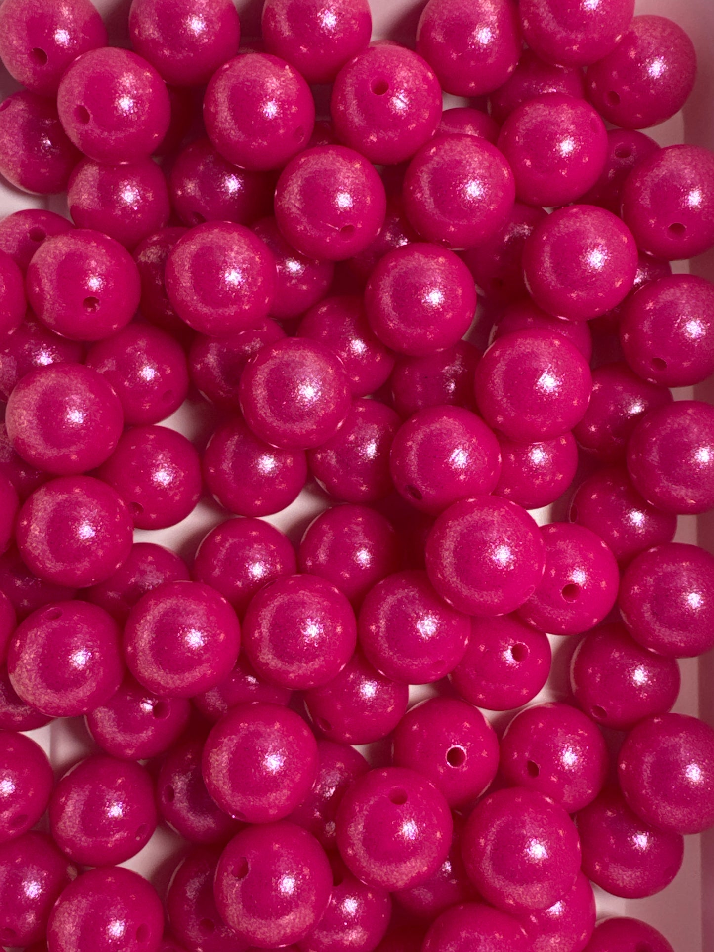 Hot Pink 15mm Shimmery Bead