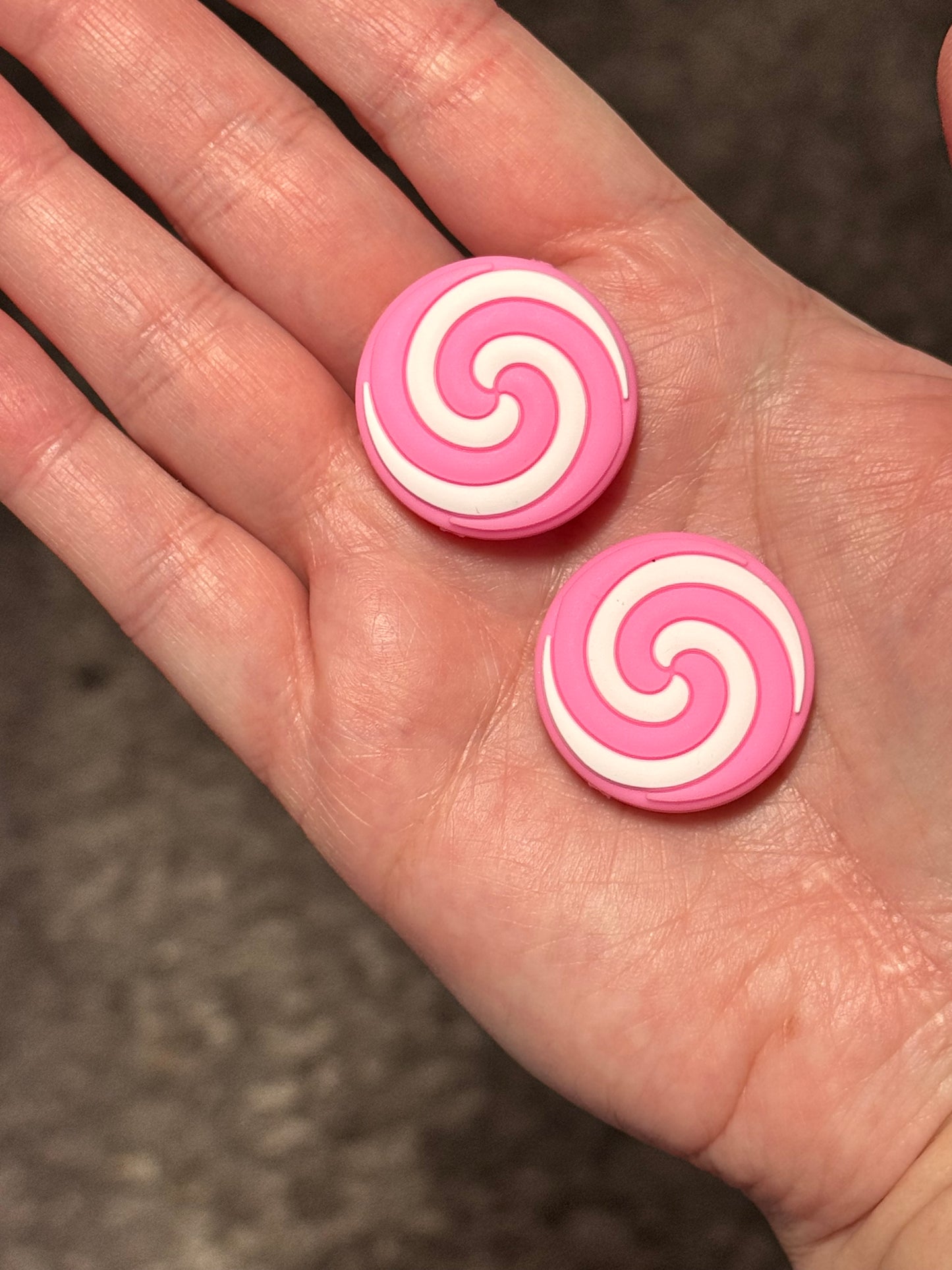 Pink Swirl Candy Silicone Focal