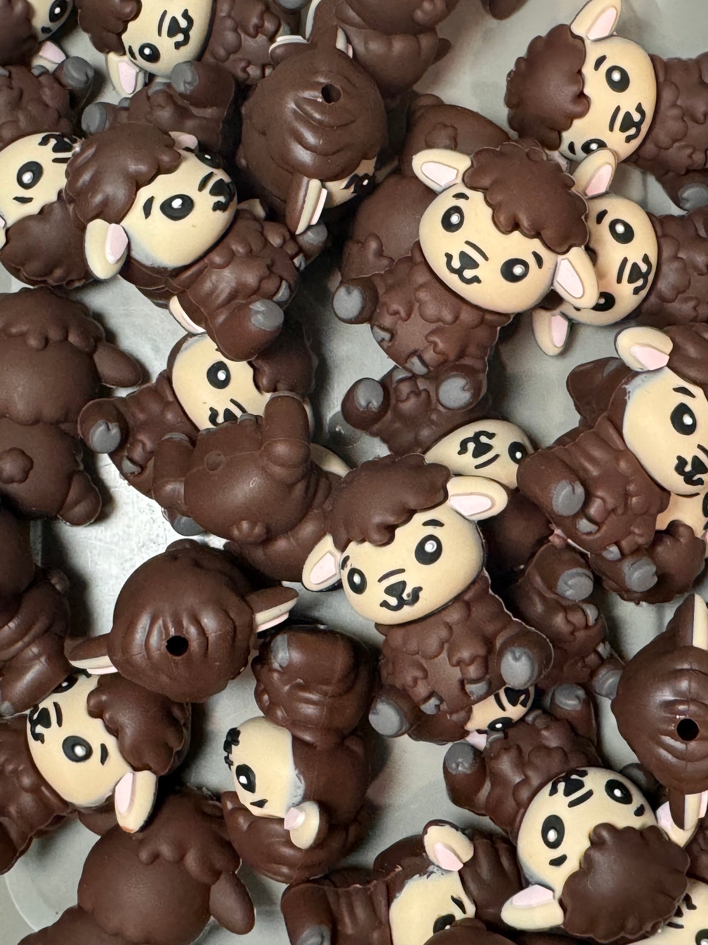 Dark Brown Bo Sheep 3D Silicone Focal