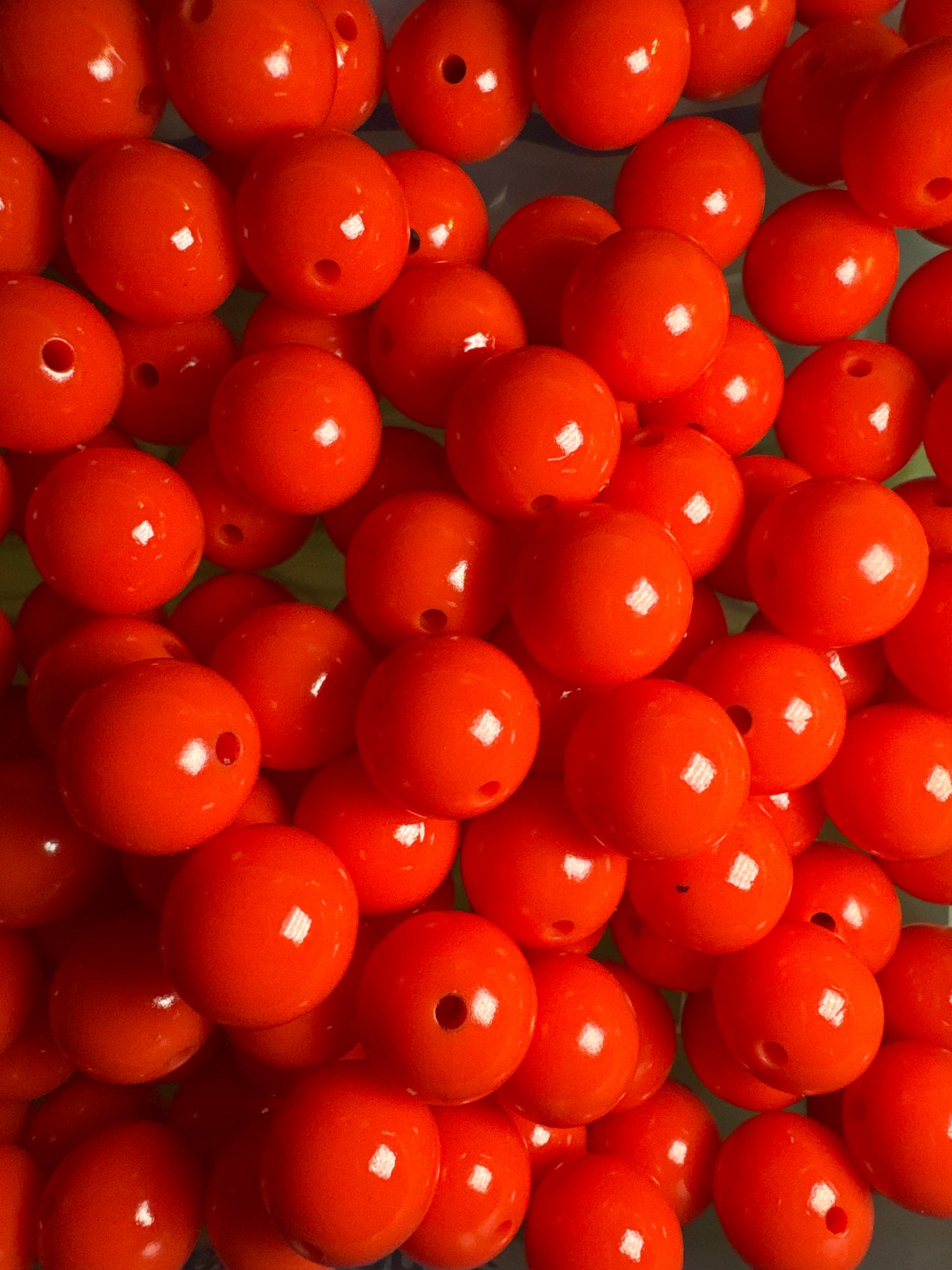 Red Orange 15mm Liquid Bead