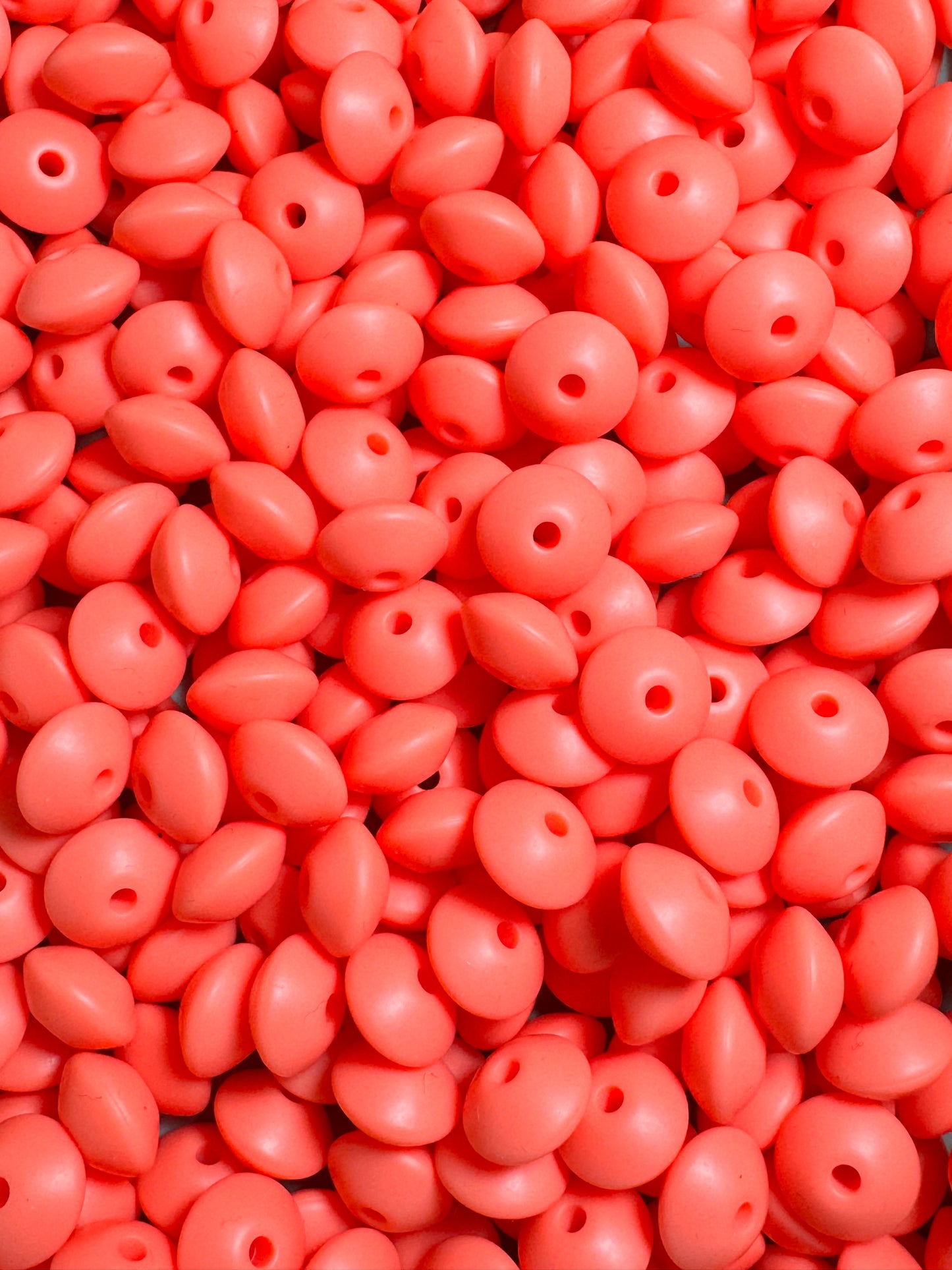 Pink Punch 12mm Solid Color Lentil Bead