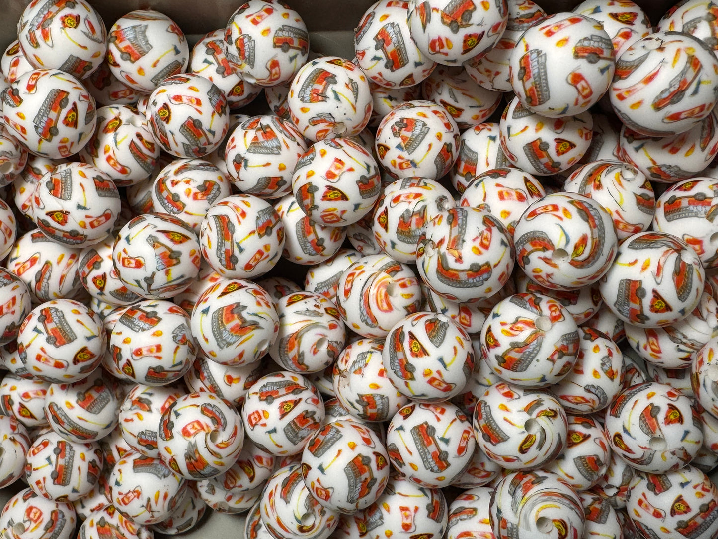 Firefighter 15mm Printed Silicone Bead