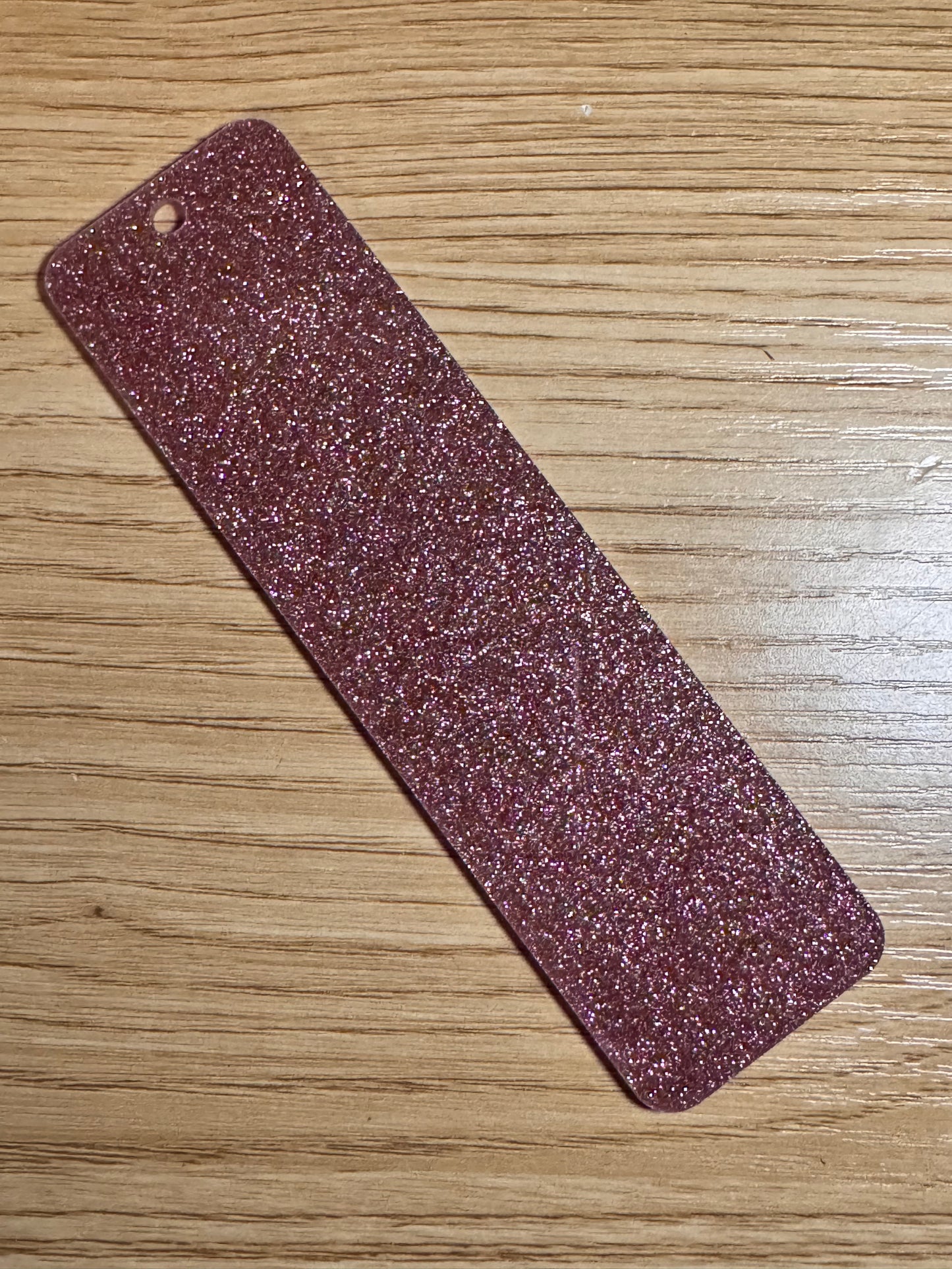 Light Pink Glitter Acrylic Bookmark