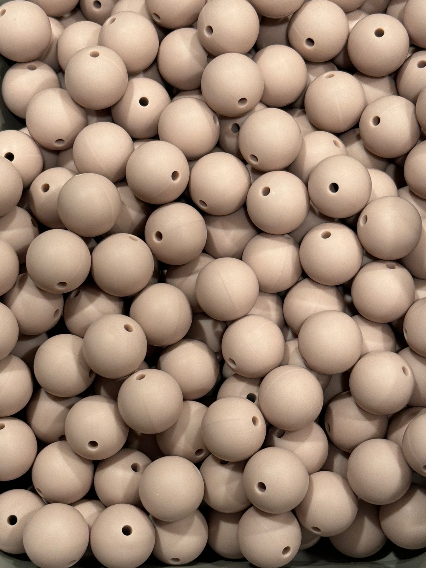 Latte 15mm Solid Color Silicone Bead