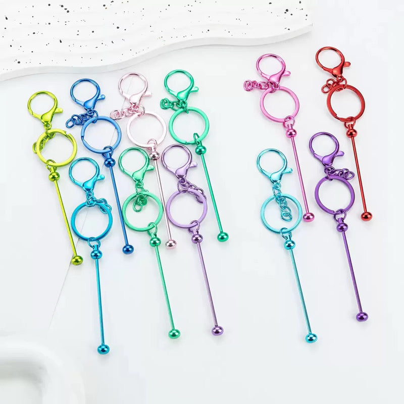 Metallic Beadable Keychain Bars