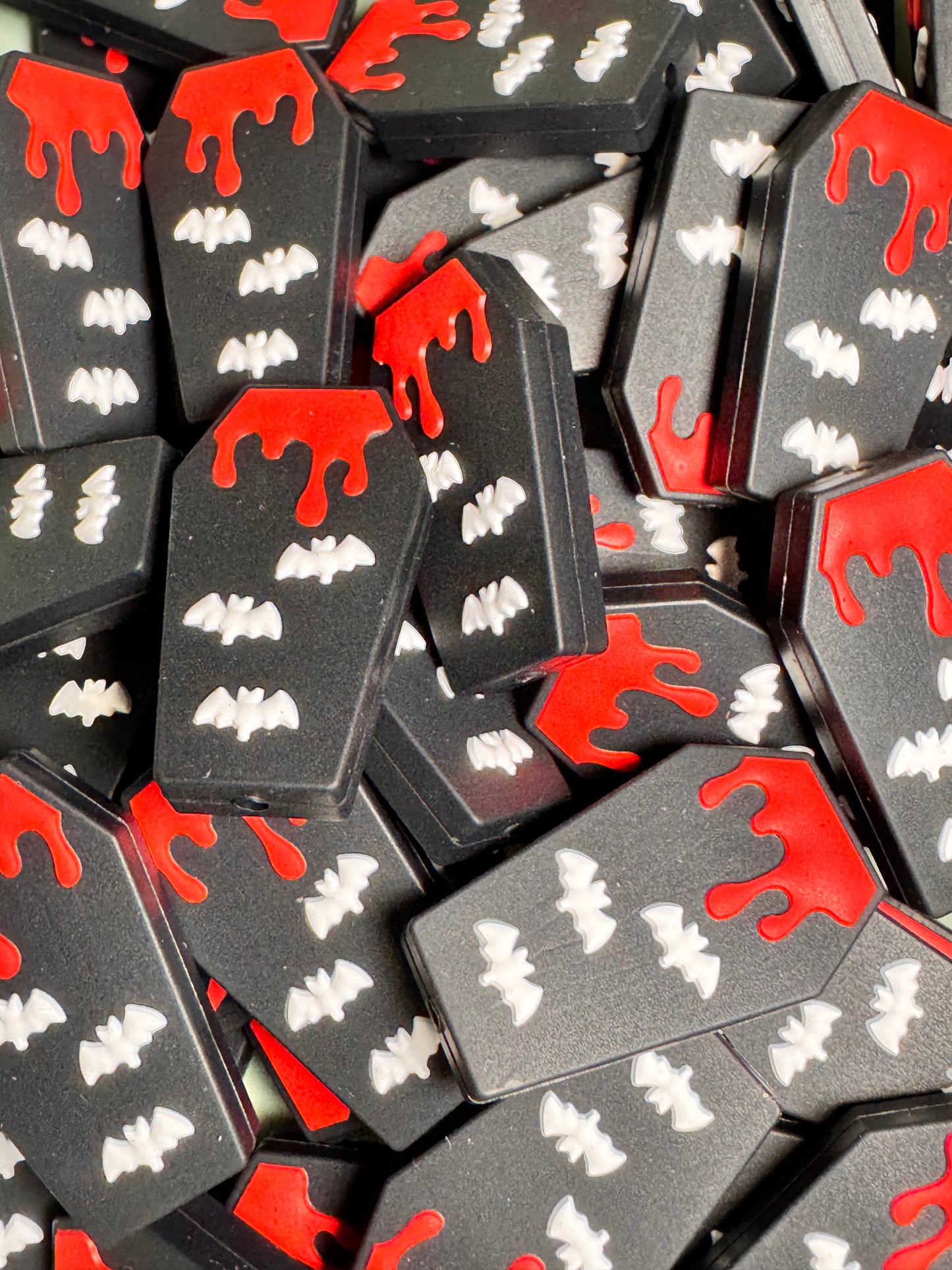 Coffin with Bats Silicone Focal