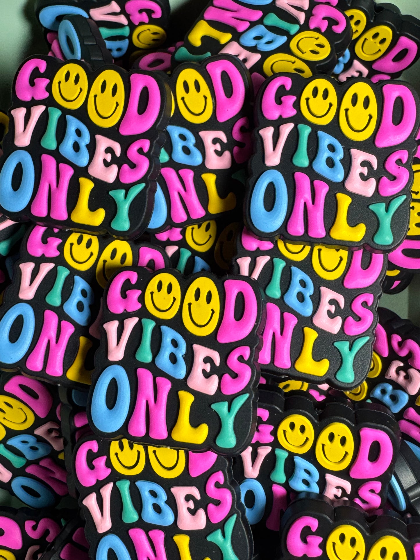 Good Vibes Only Custom Silicone Focal Bead
