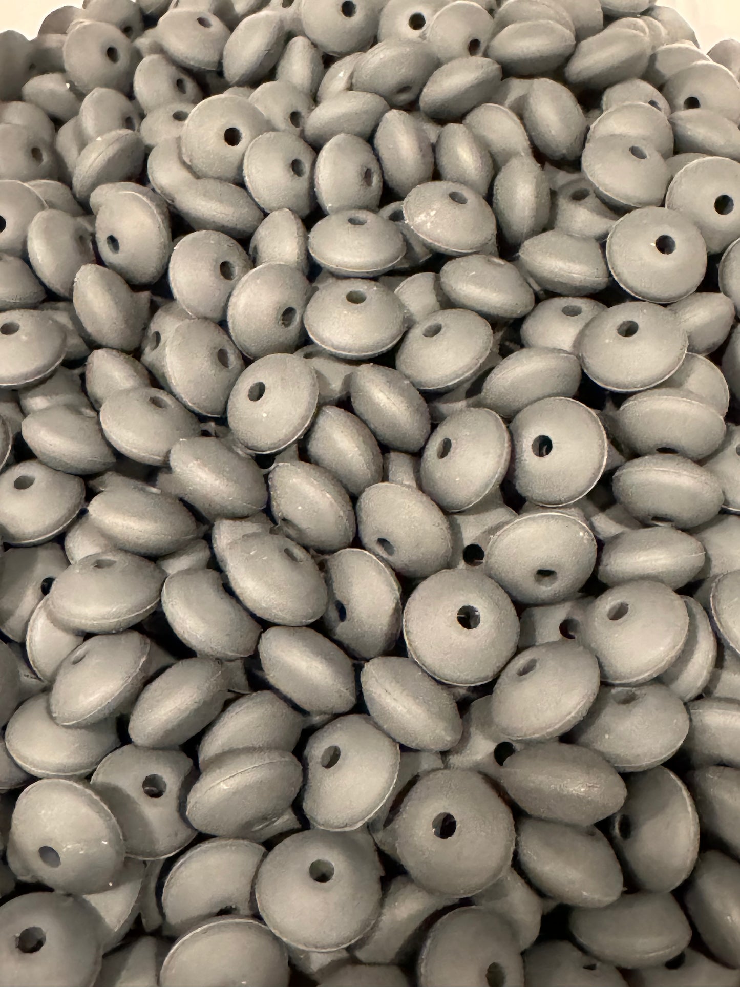 Charcoal Custom 12mm Solid Color Lentil Bead