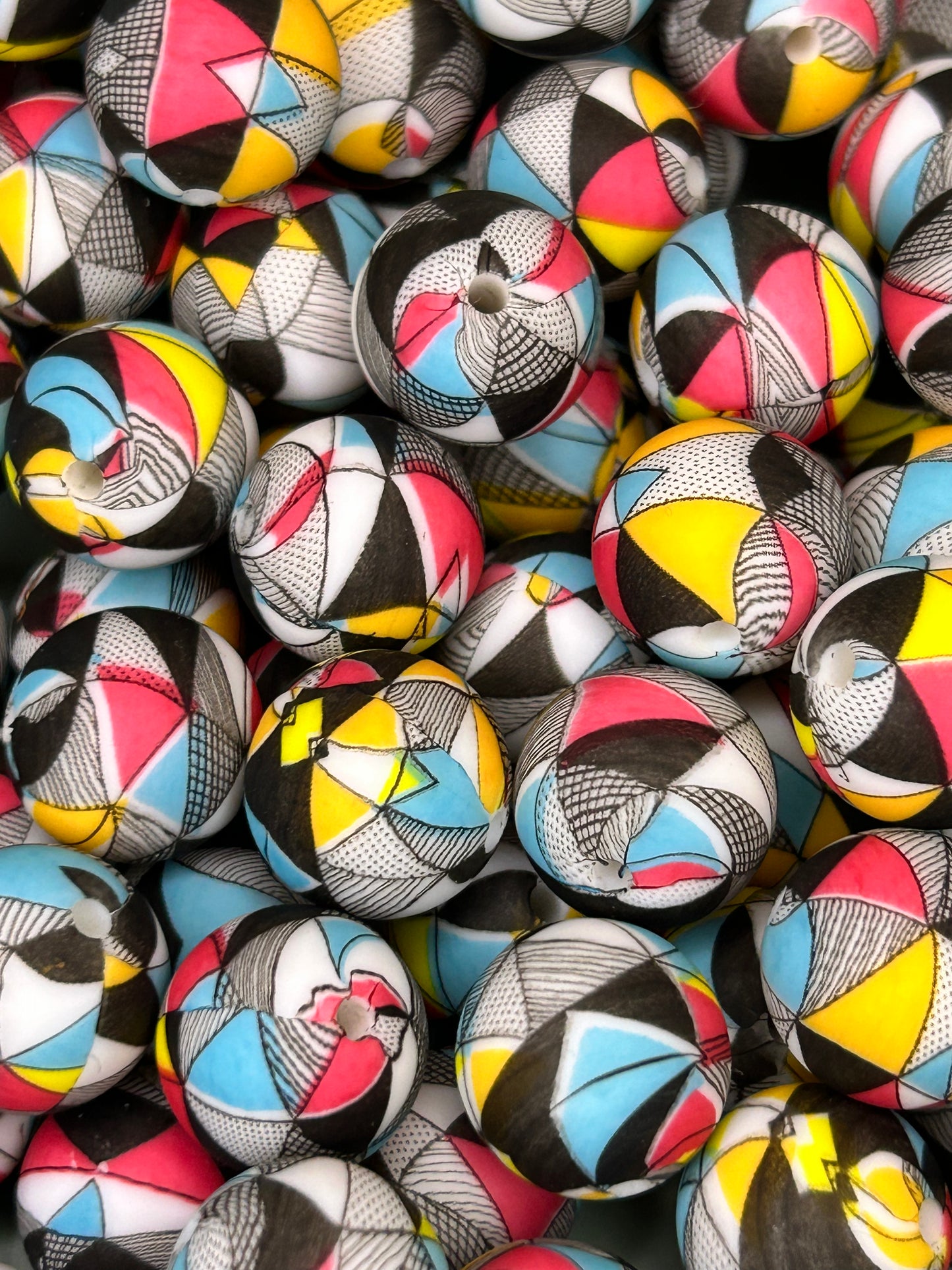 Sally 15mm Printed Silicone Bead