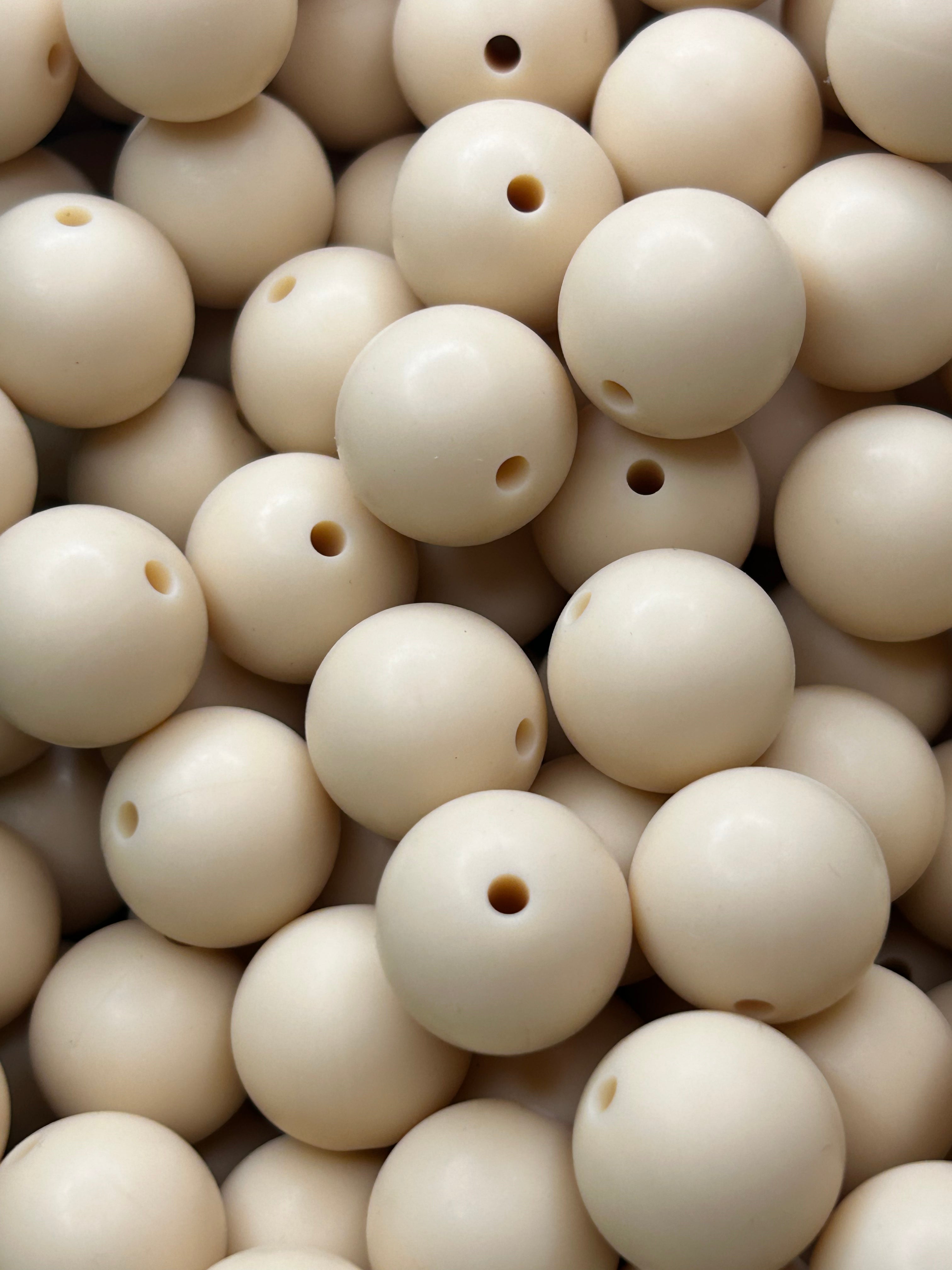Ivory 15mm Solid Color Silicone Bead Shopmissinglink