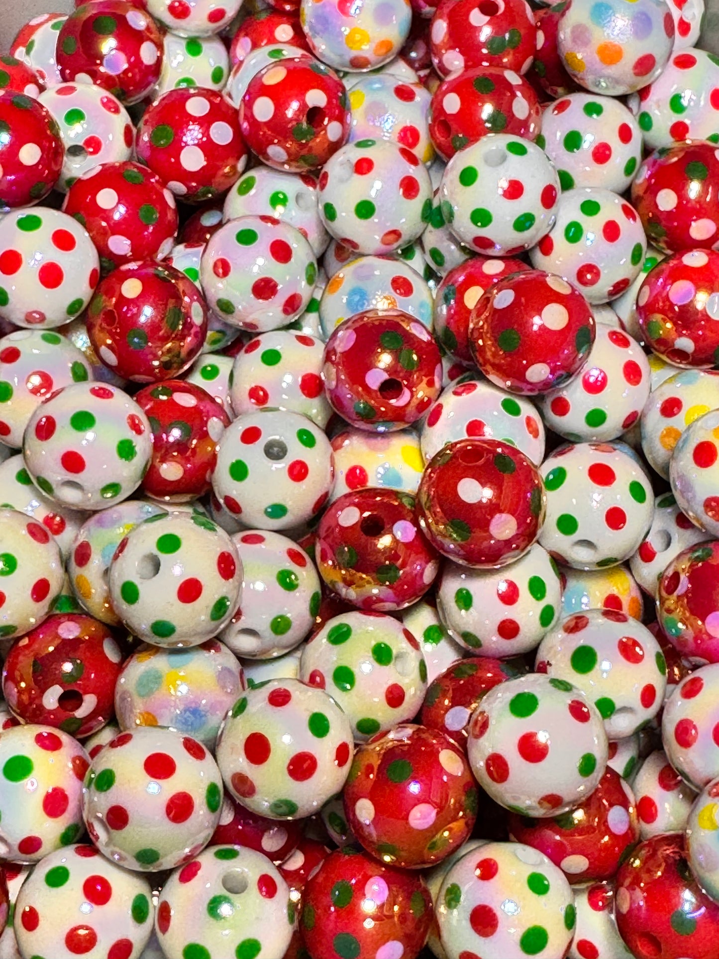 16mm Acrylic Polka Dot Beads (10)