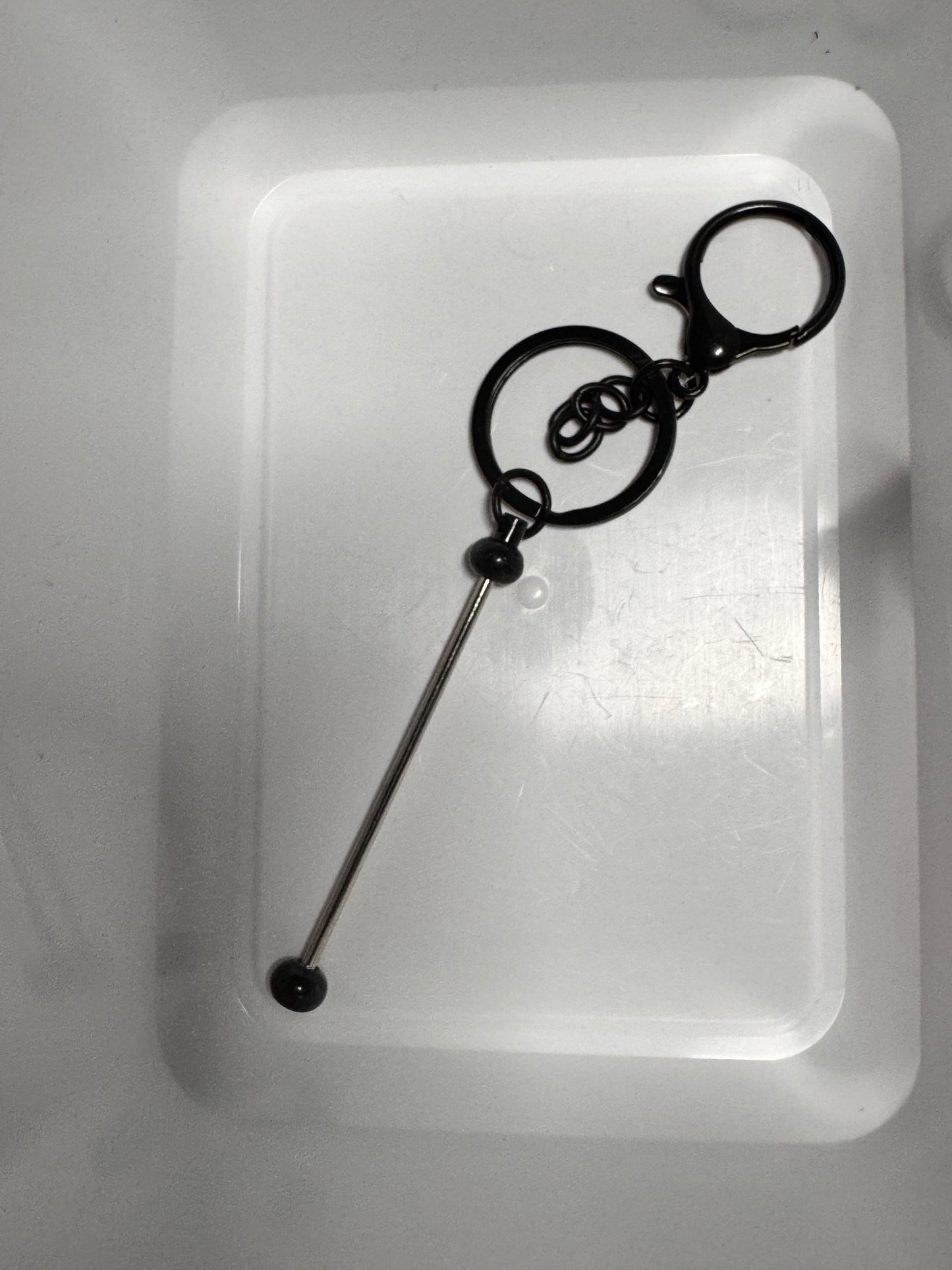 Black Beadable Keychain Bar