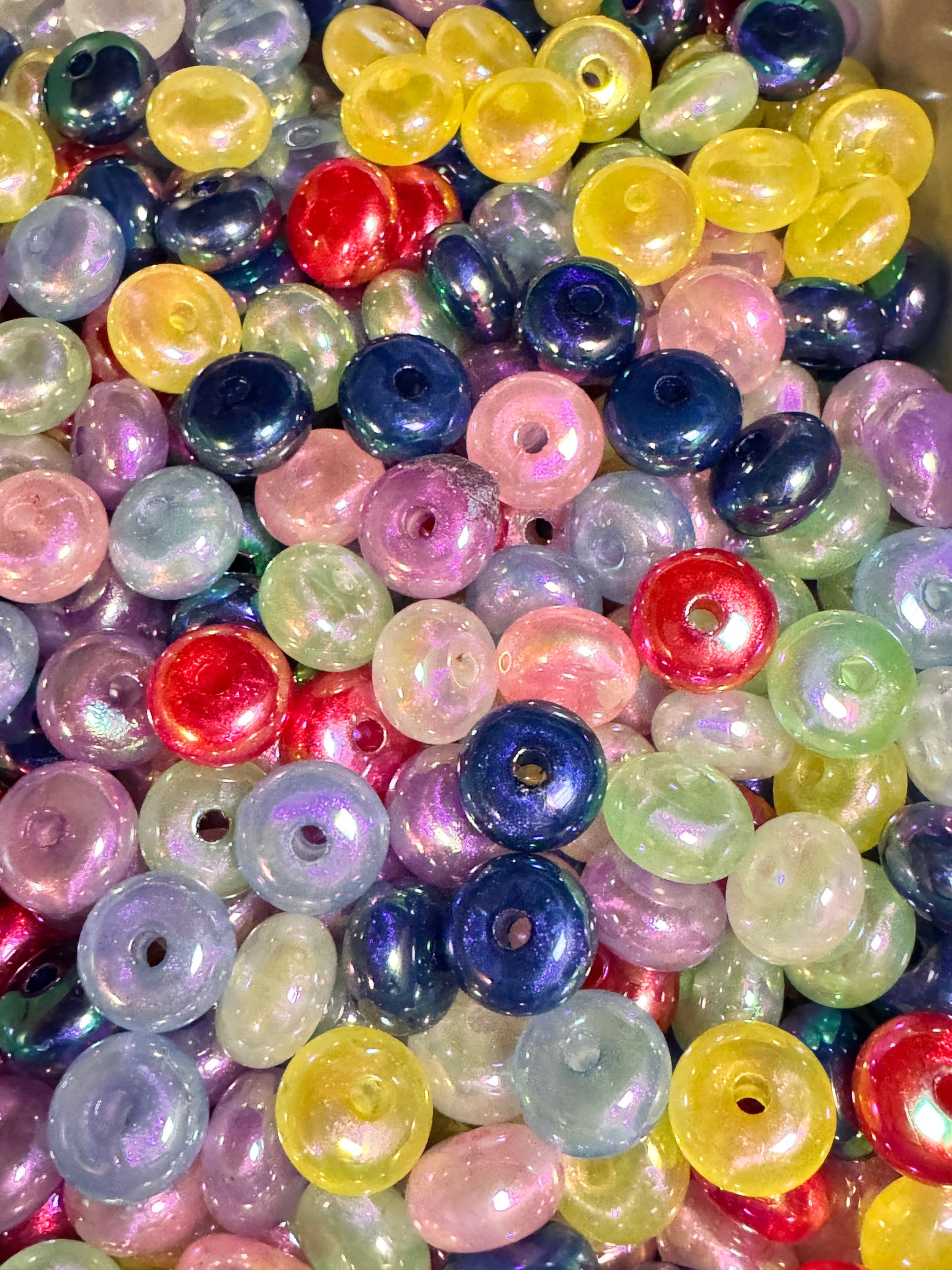 Opal 14mm Abacus Acrylic Beads (10)