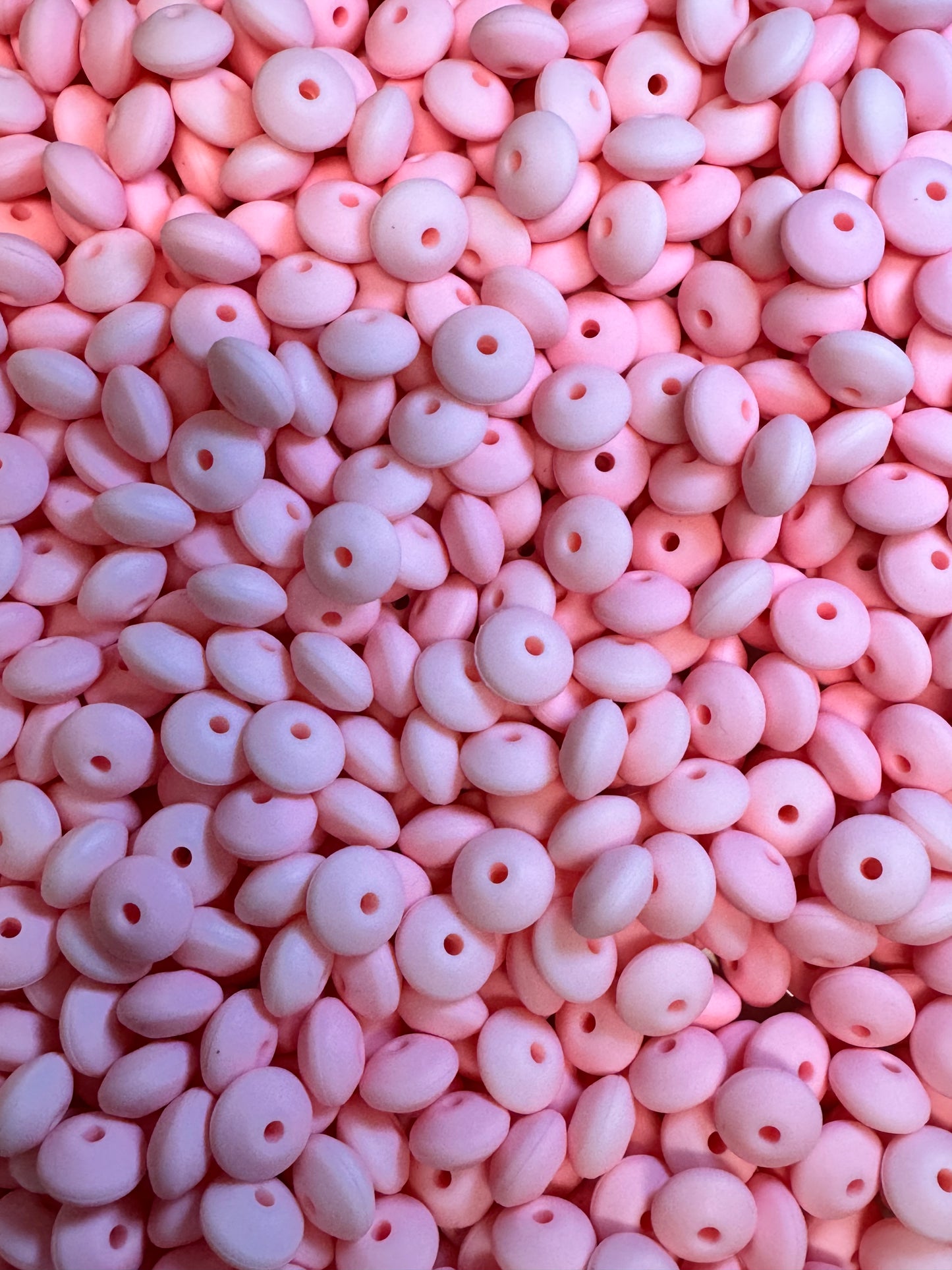 Baby Pink 12mm Solid Color Lentil Bead