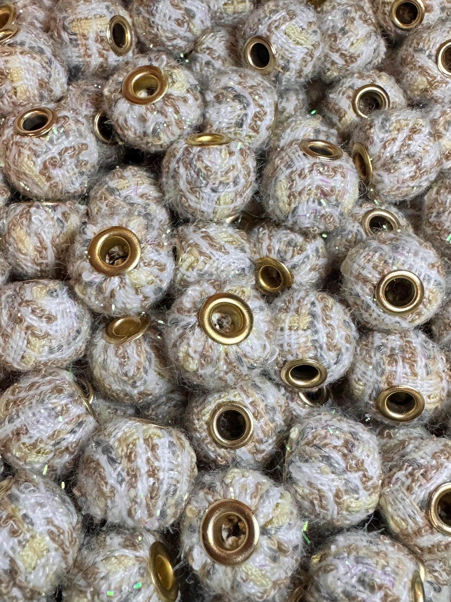 White Sparkle Fabric 20mm Spacers