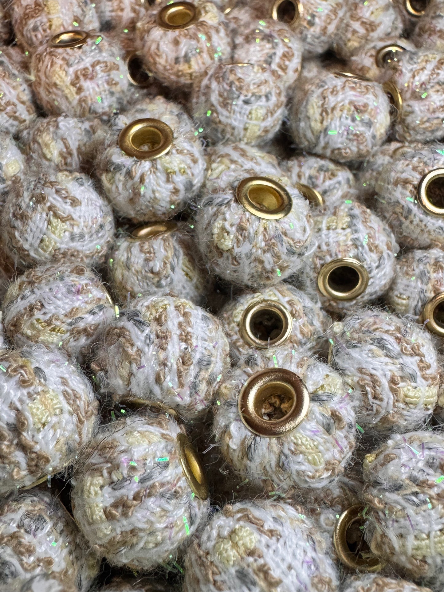 White Sparkle Fabric 20mm Spacers