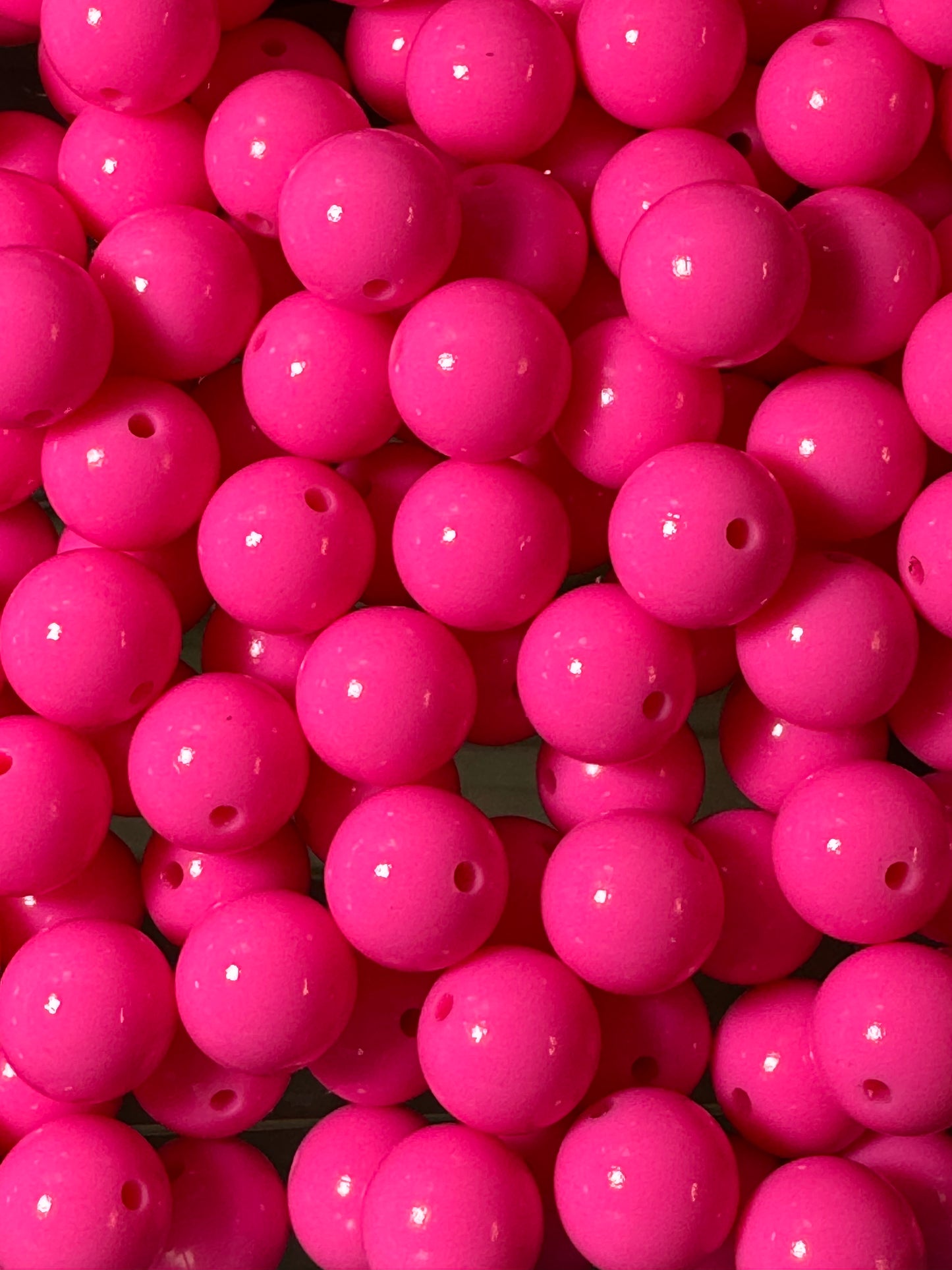 Bright Pink 15mm Liquid Bead