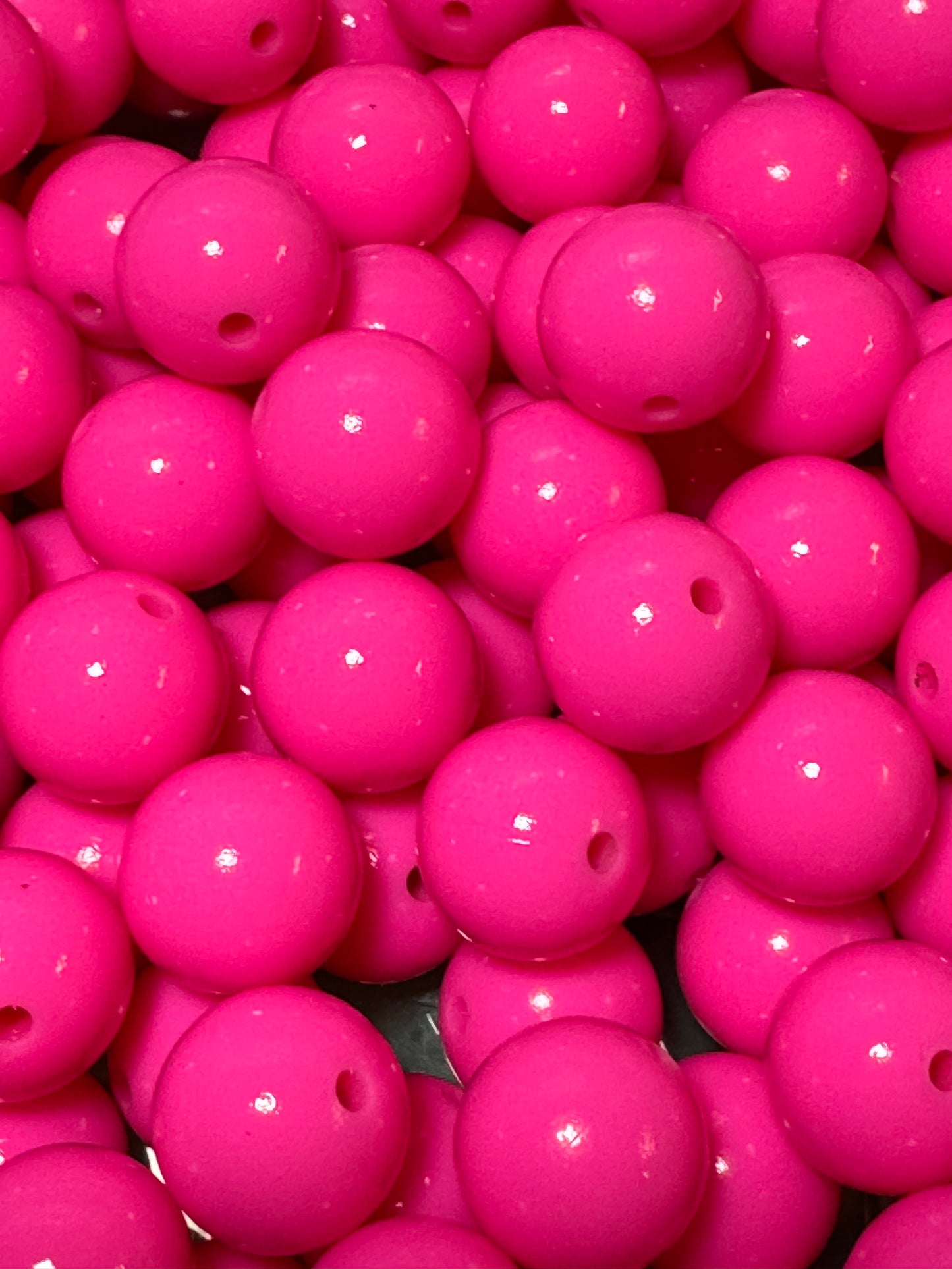 Bright Pink 15mm Liquid Bead