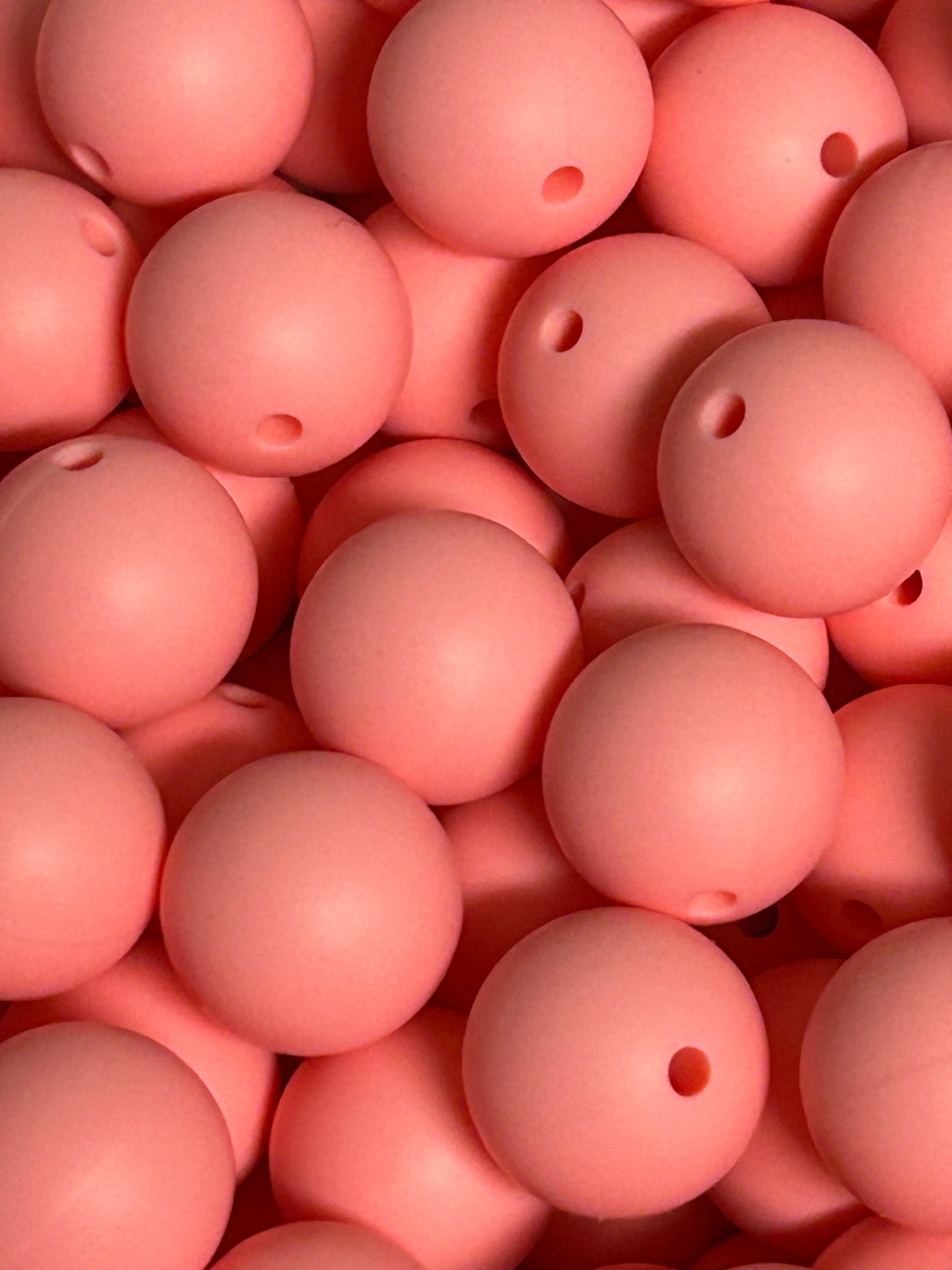 Rosie Pink 15mm Solid Color Silicone Bead