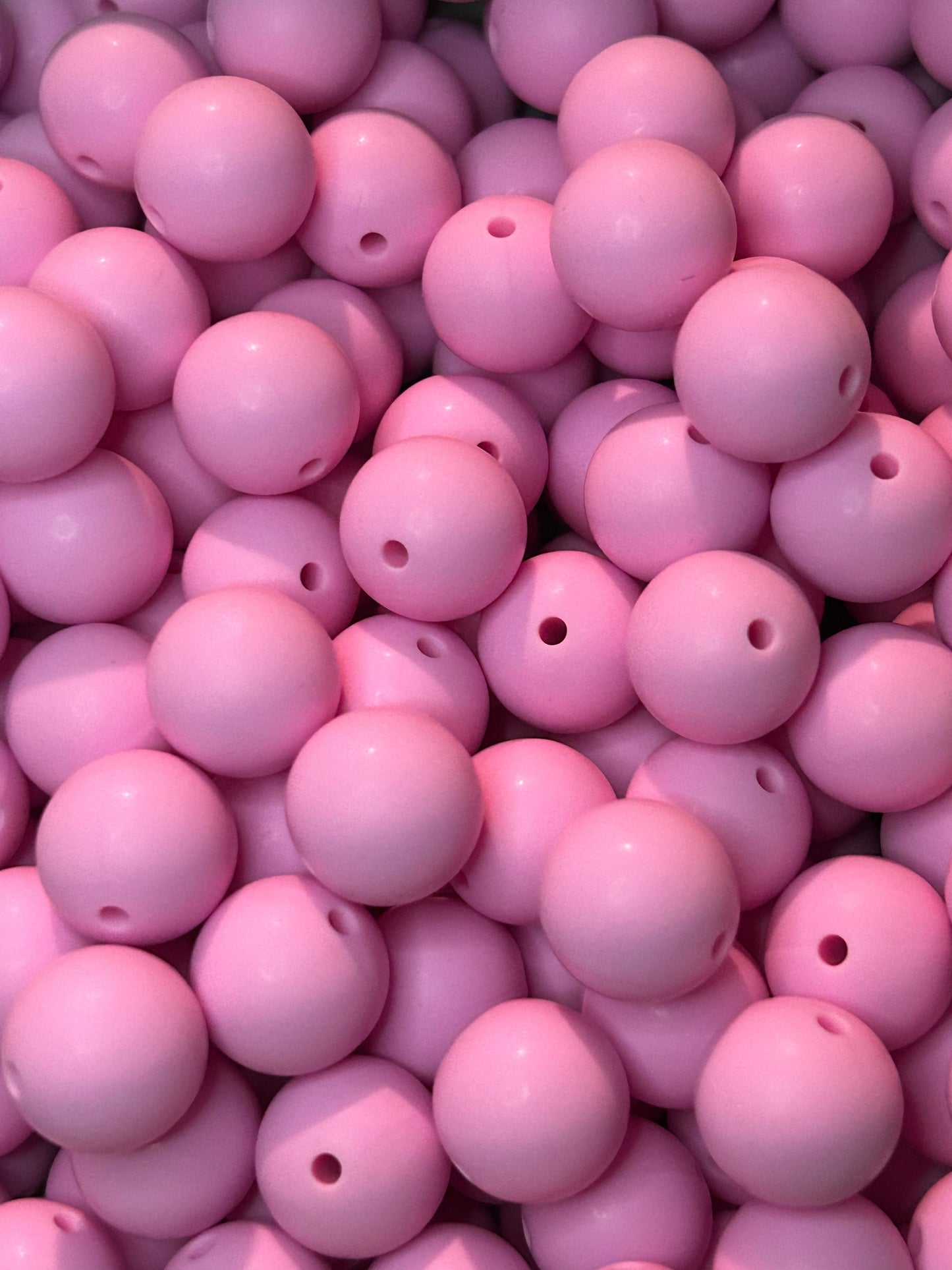 Rosie Pink 15mm Solid Color Silicone Bead