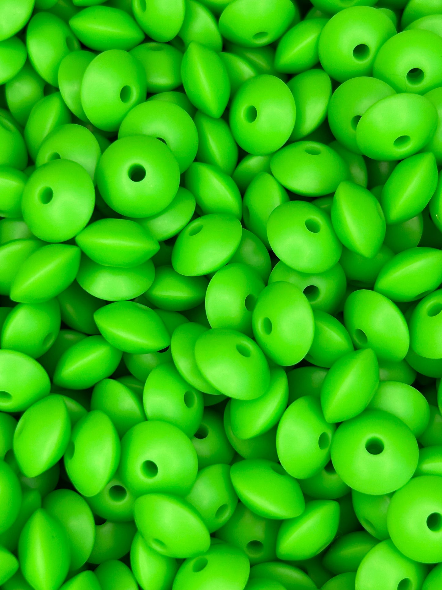 Green Gecko Custom 12mm Solid Color Lentil Bead