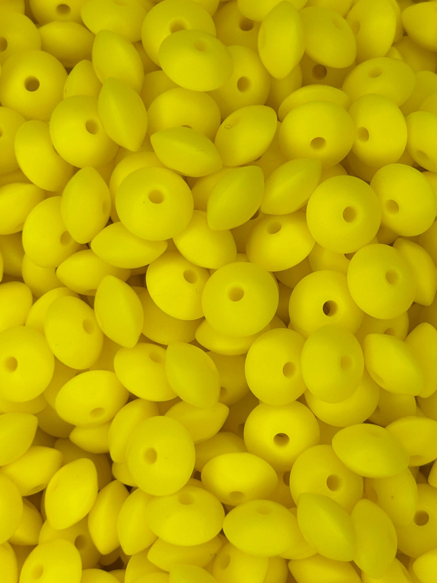 Safety Yellow Custom 12mm Solid Color Lentil Bead