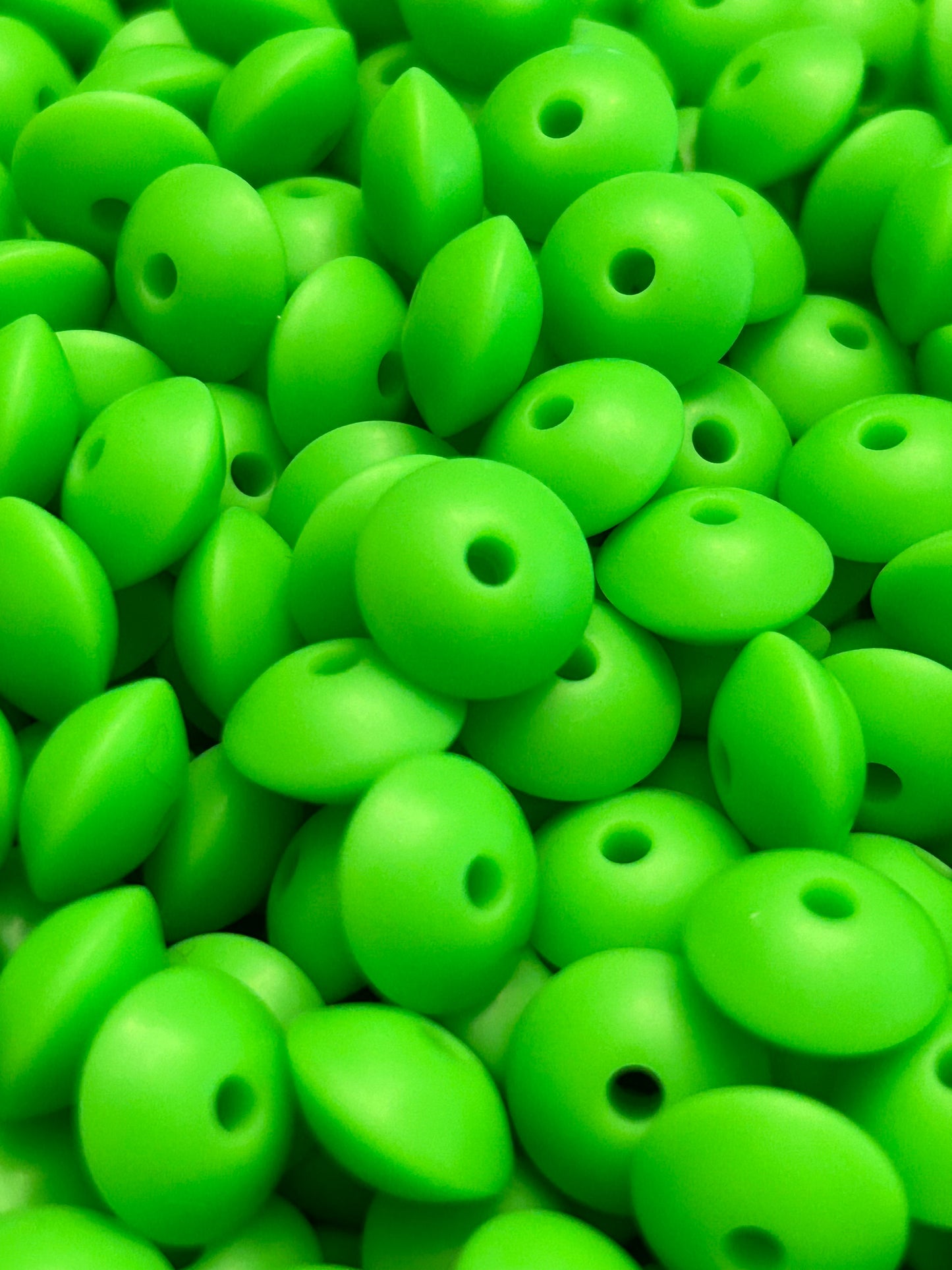 Shamrock Green Custom 12mm Solid Color Lentil Bead