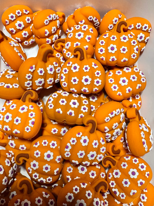 Floral Pumpkin 3D Silicone Focal