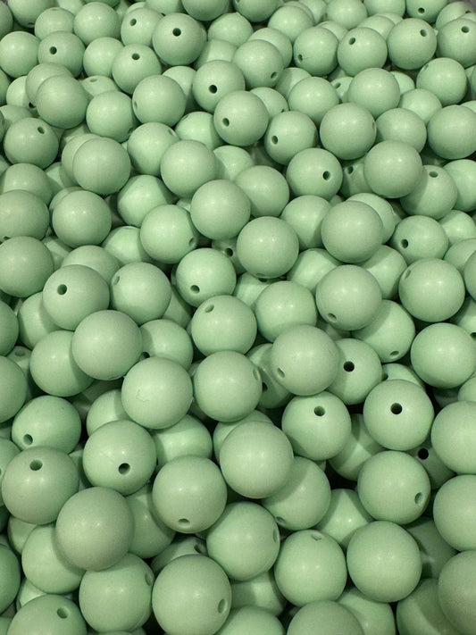 Minty Green Custom 15mm Solid Color Silicone Bead