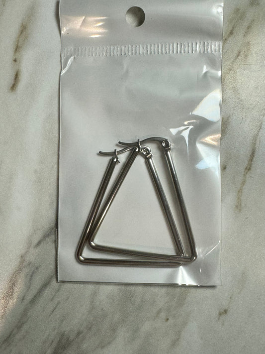 Medium Triangle Sterling Silver Beadable Earring