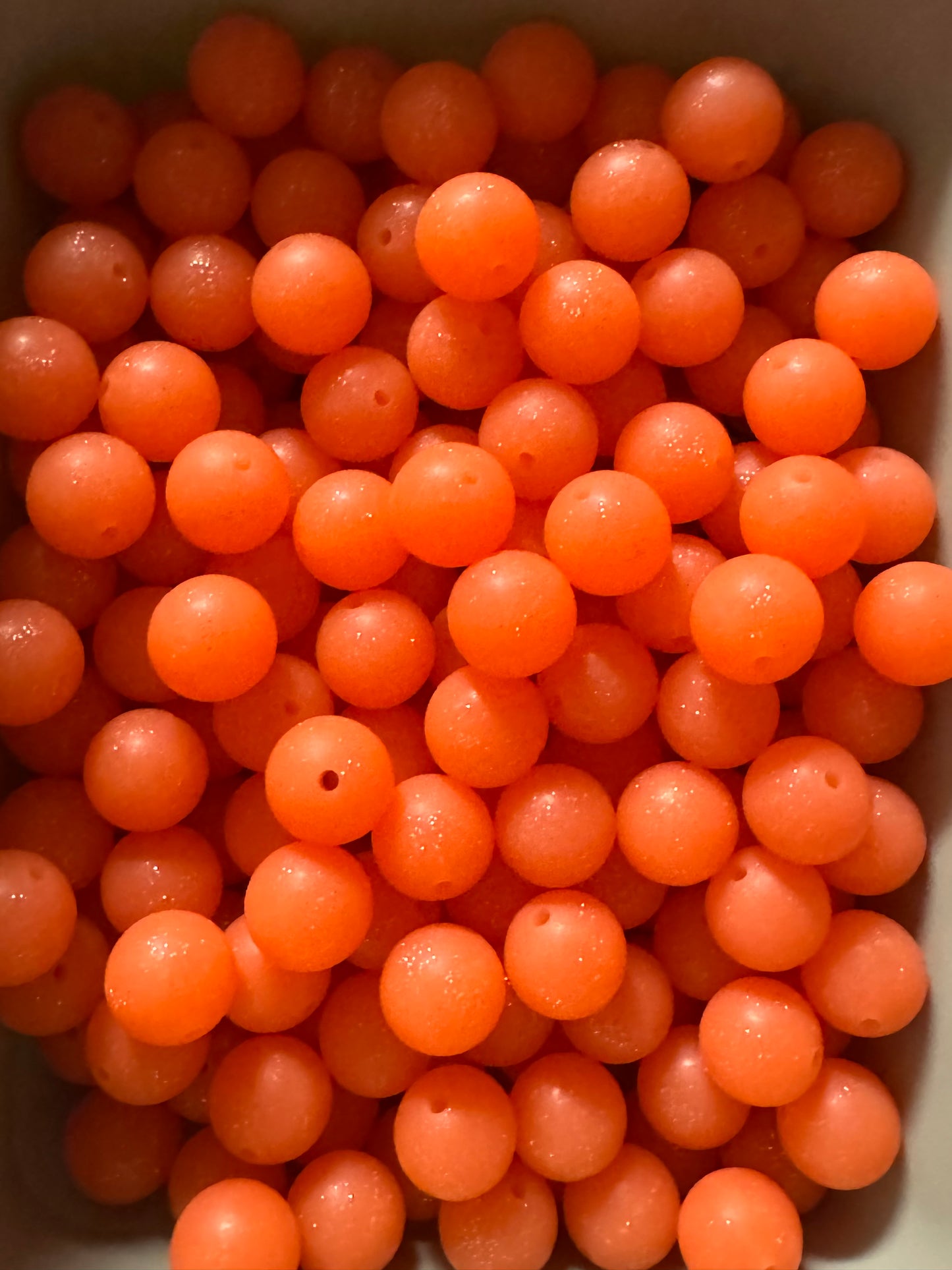 Orange Peel 15mm Silicone Glitter Bead