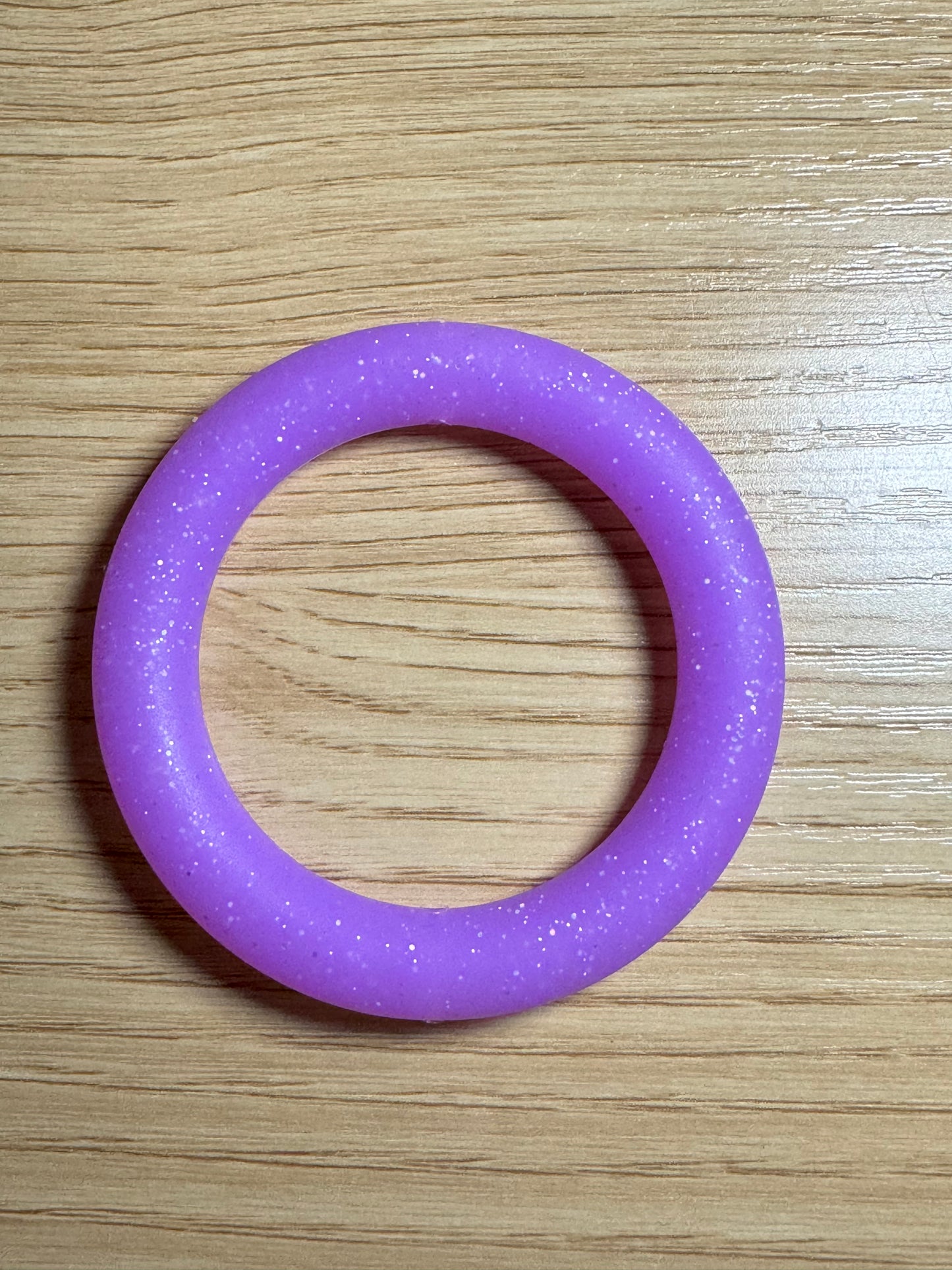 Neon Purple Glitter 65mm Glitter Silicone Ring