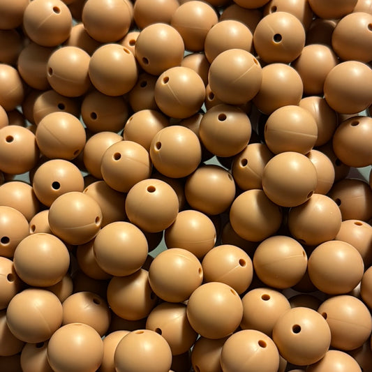 Terracotta 15mm Solid Color Silicone Bead