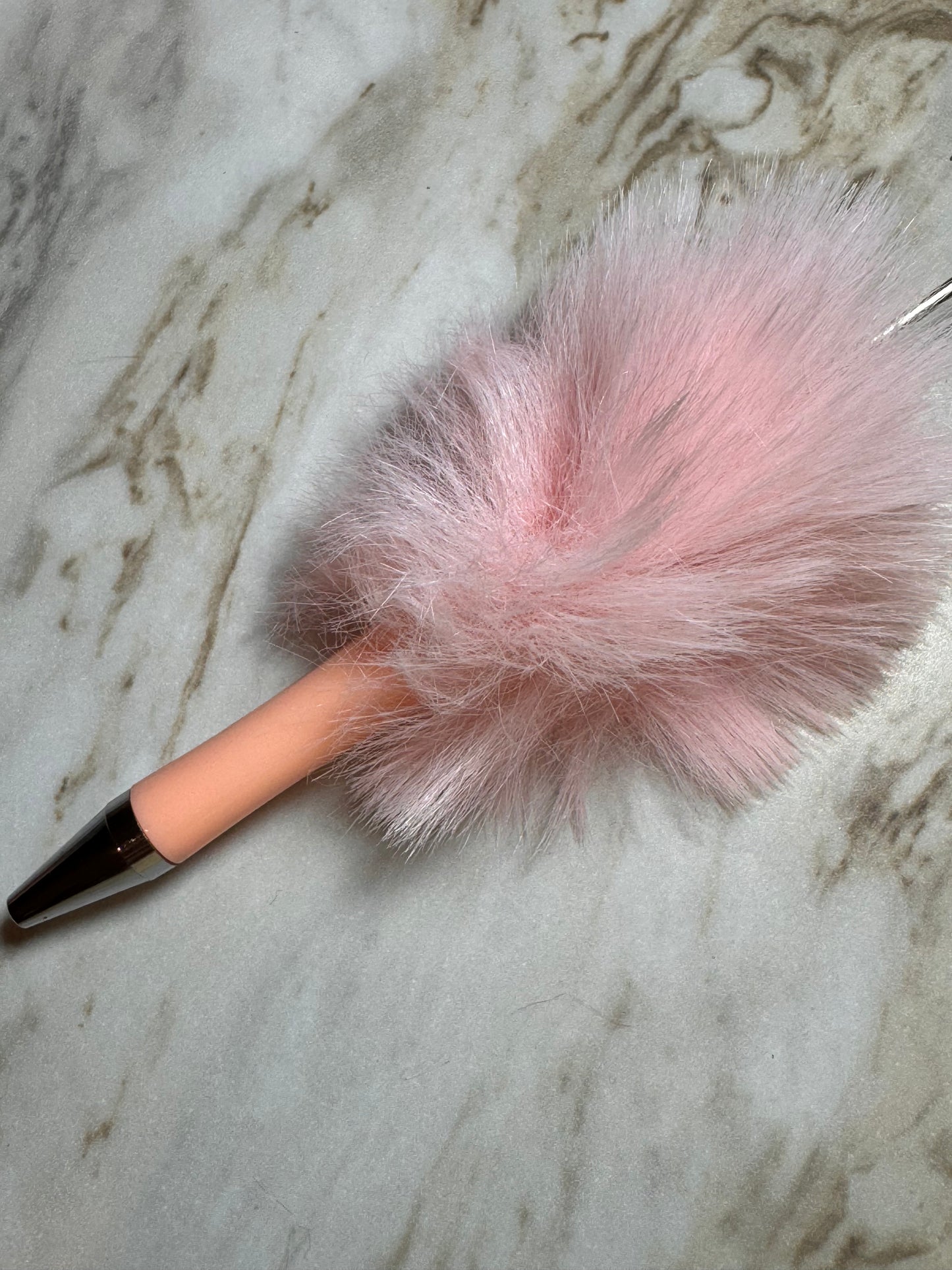 Fuzzy Plush Beadable Plastic Pen