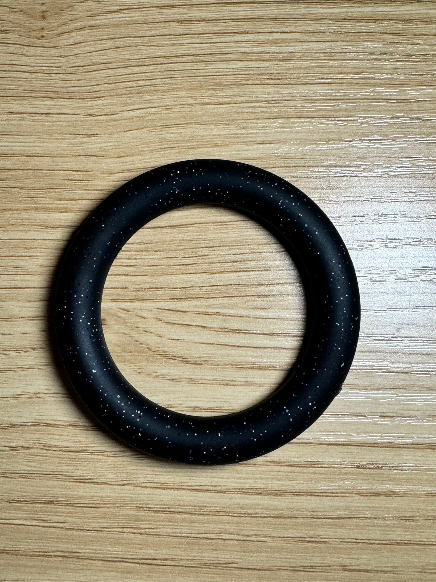 Black Glitter 65mm Glitter Silicone Ring